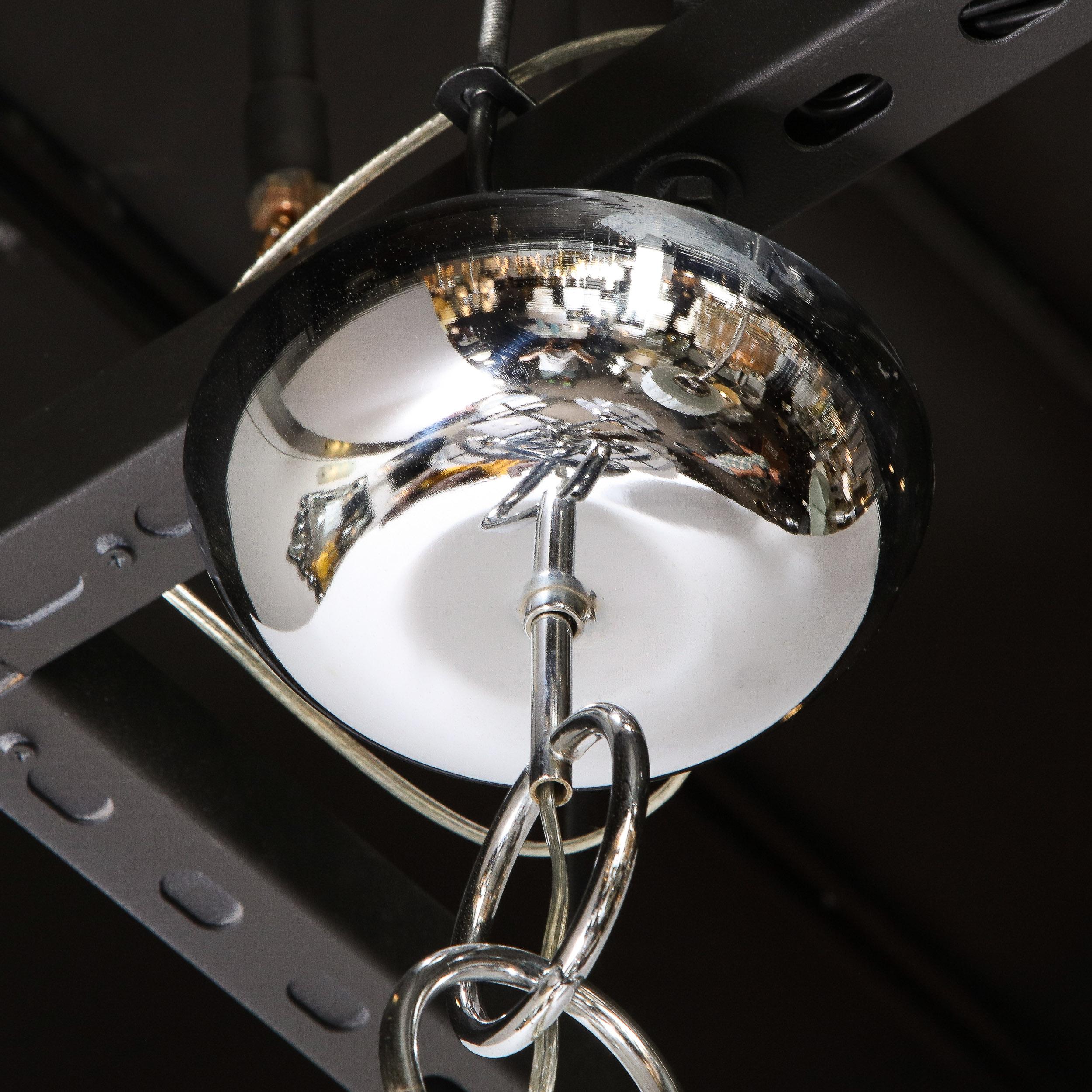 Moderner 4-Arm-Kronleuchter aus poliertem Chrom und Murano-Ockerglas, Mid-Century Modern im Angebot 1