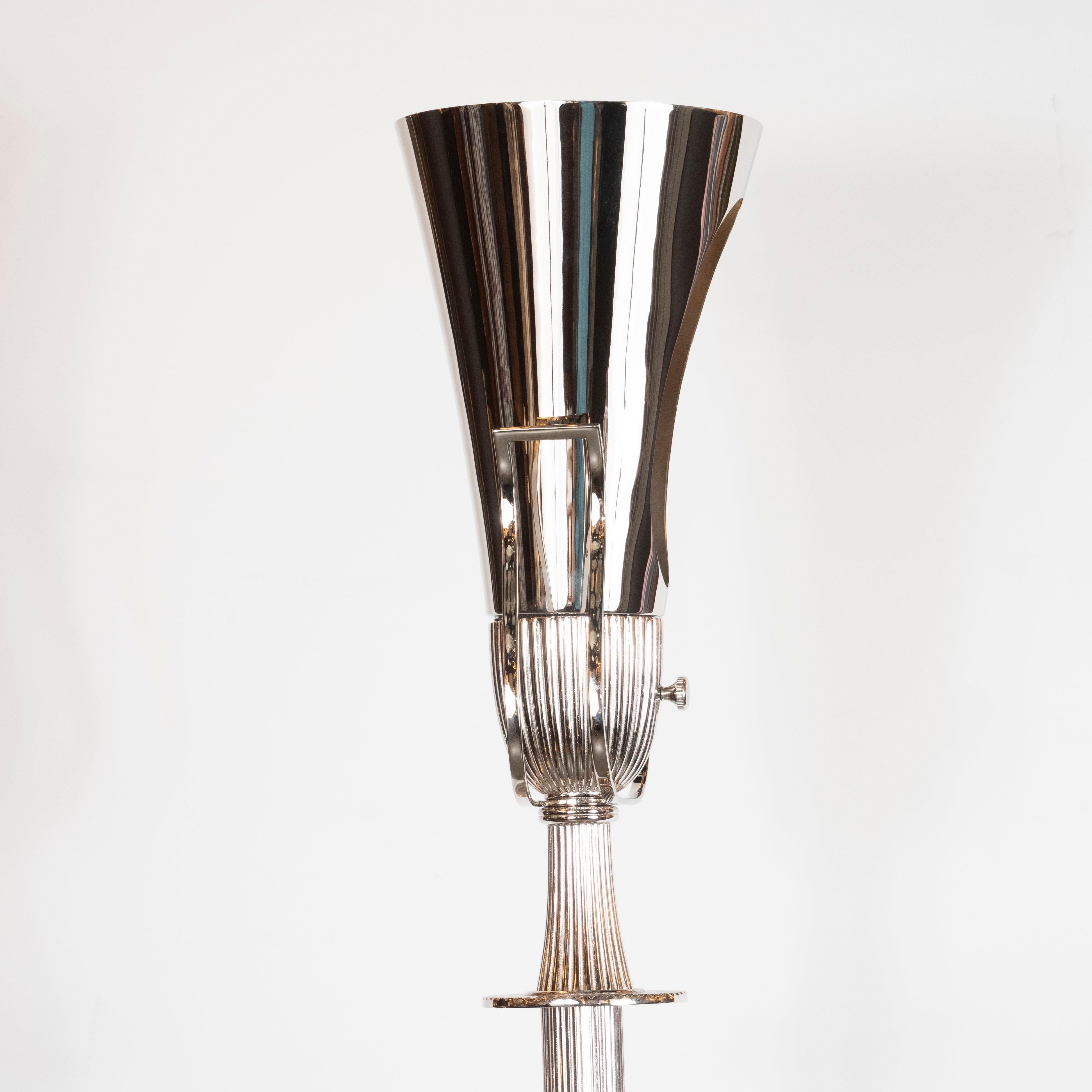 Mid-Century Modern Polished Nickel Urn Form Torchère by Tommi Parzinger 2