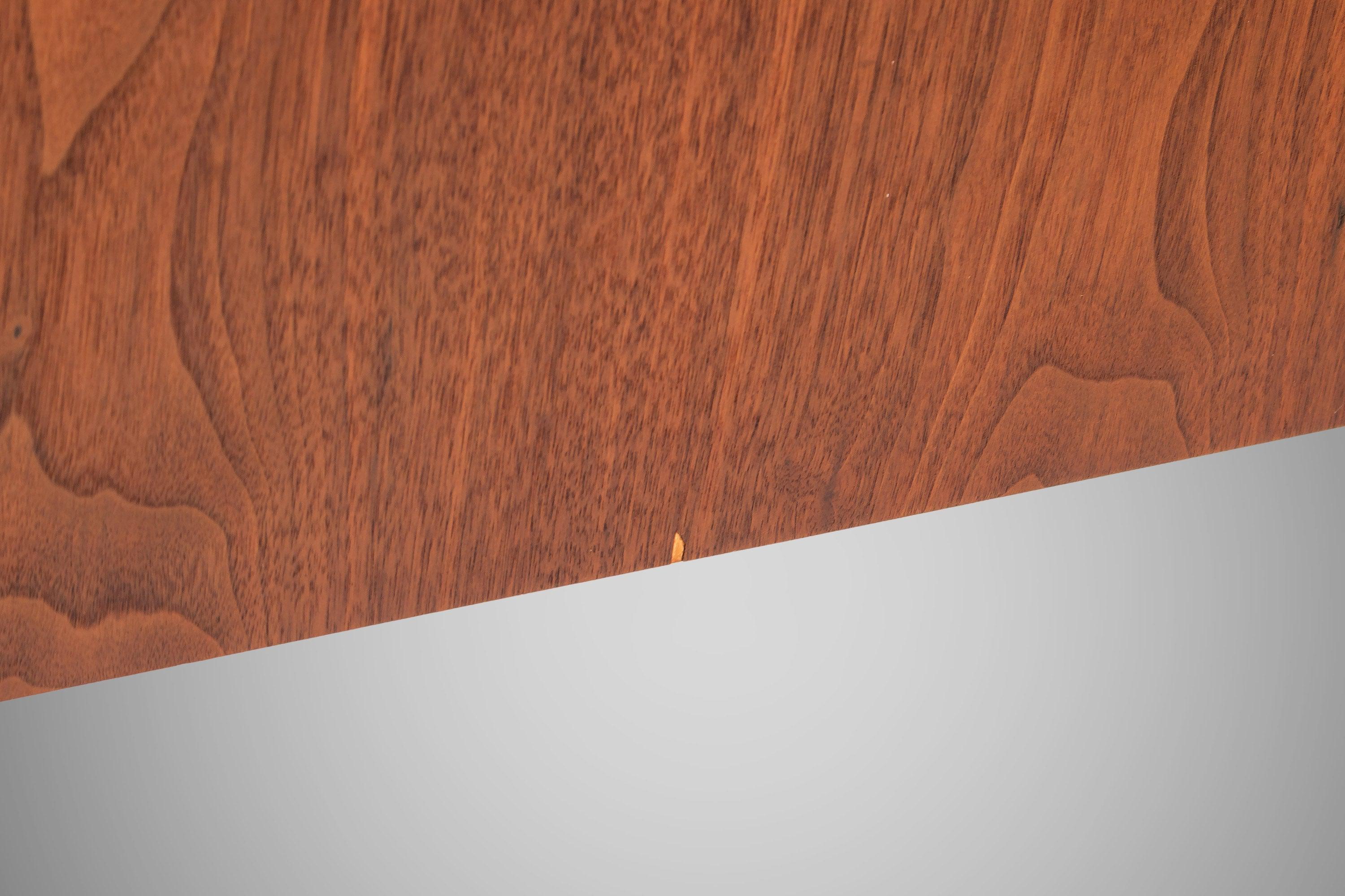 Polished Slate Sideboard / Credenza on Sled Base by Jens Risom in Walnut, 1950s 10