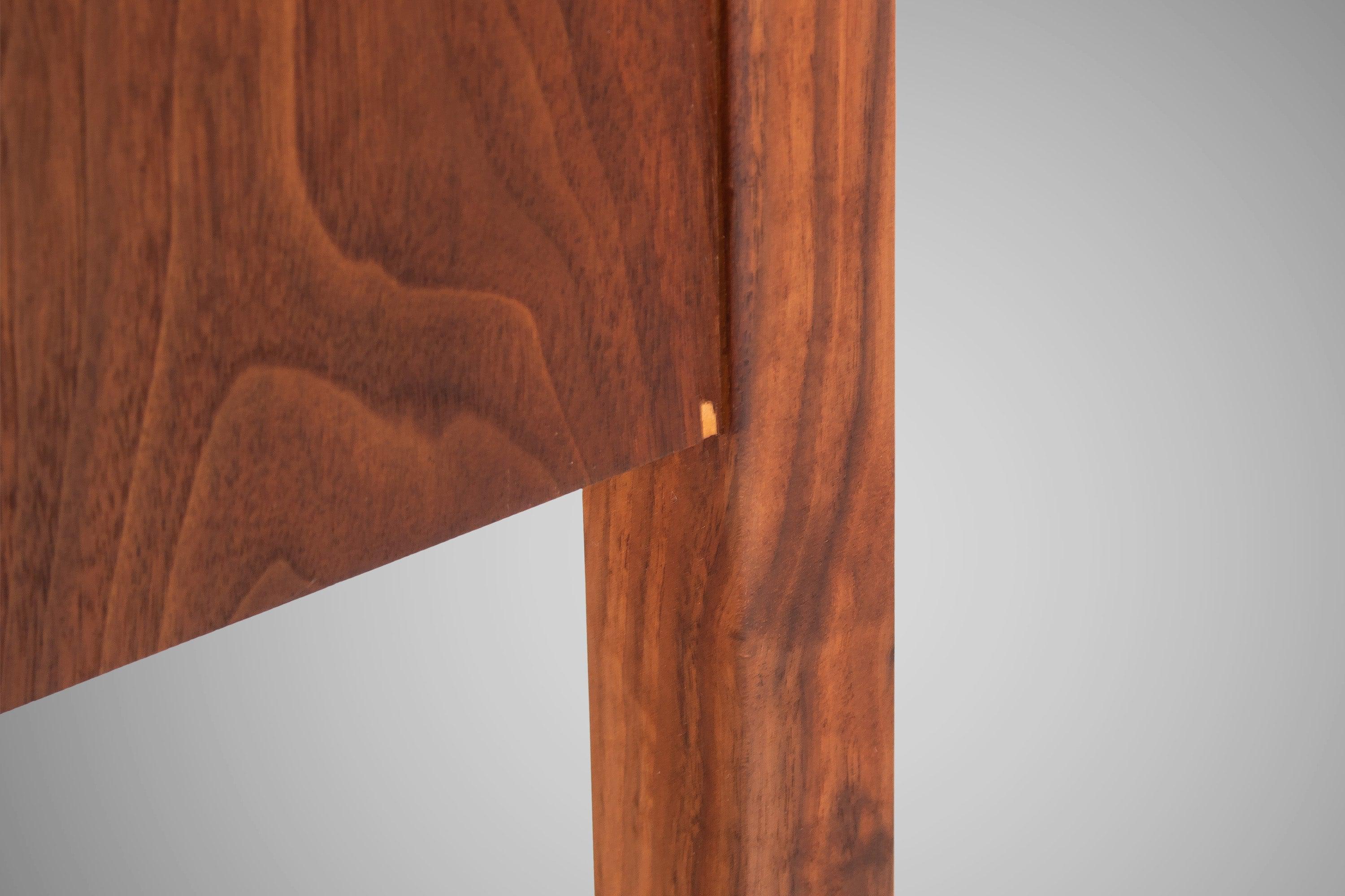 Polished Slate Sideboard / Credenza on Sled Base by Jens Risom in Walnut, 1950s 12