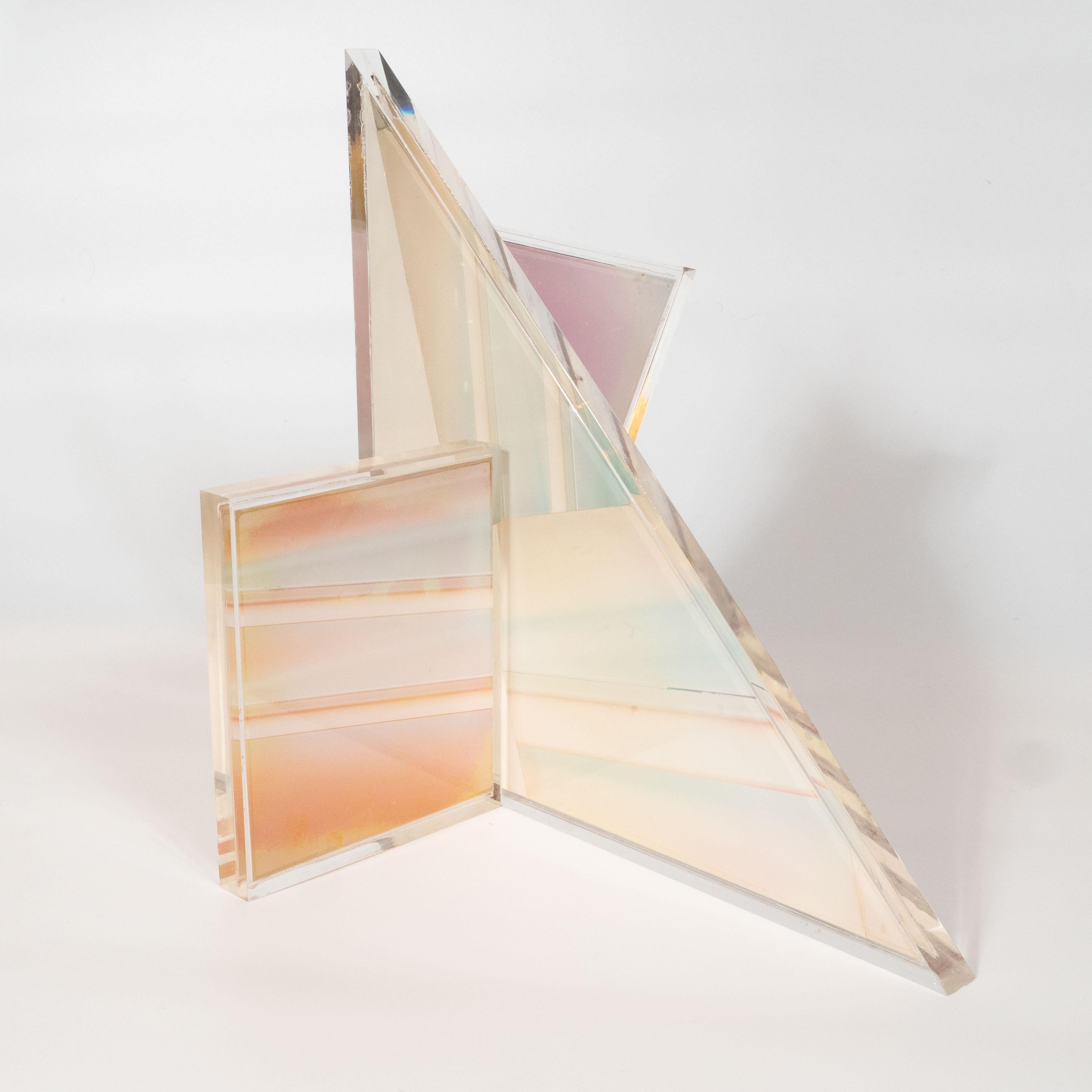 Late 20th Century Mid-Century Modern Polychromatic Cast Acrylic Sculpture by Norman Mercer