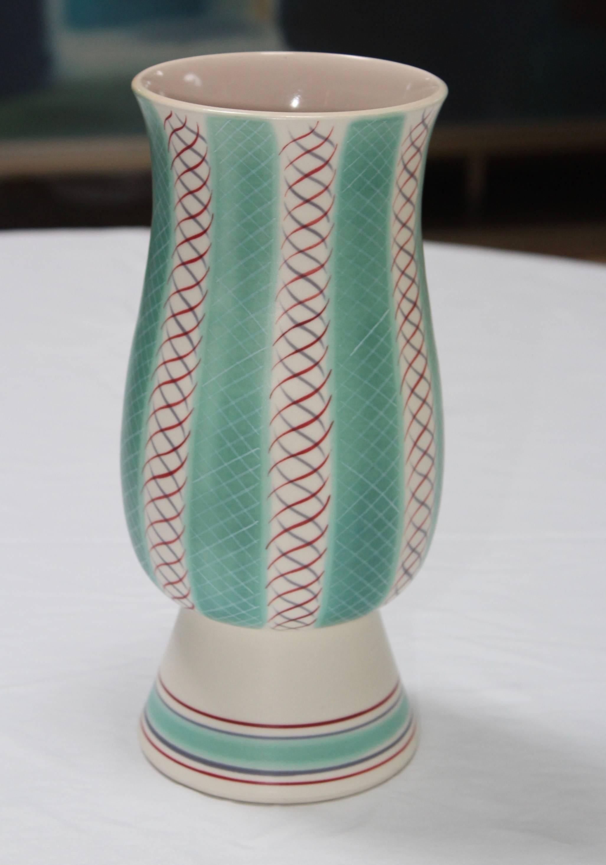 Stunning 1950s modern Poole England pottery vase.