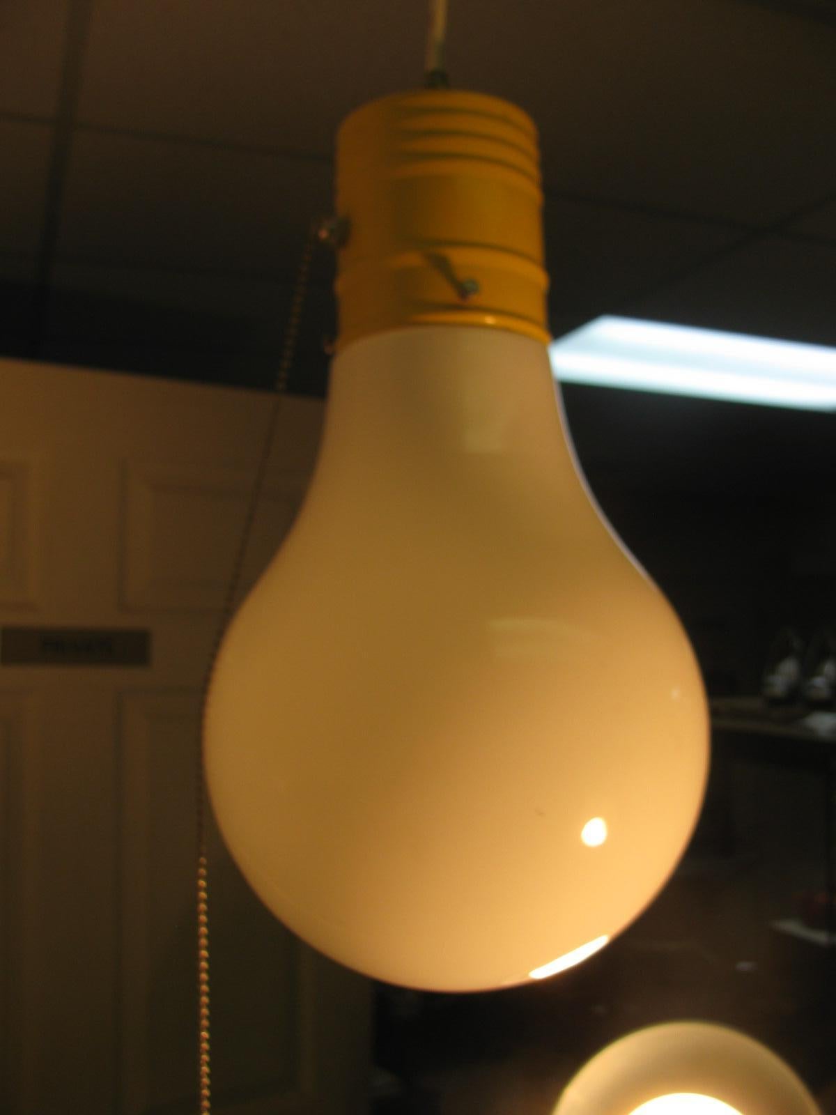 Italian Mid-Century Modern Large Pop Art Light Bulb Pendant Lamp, circa 1965