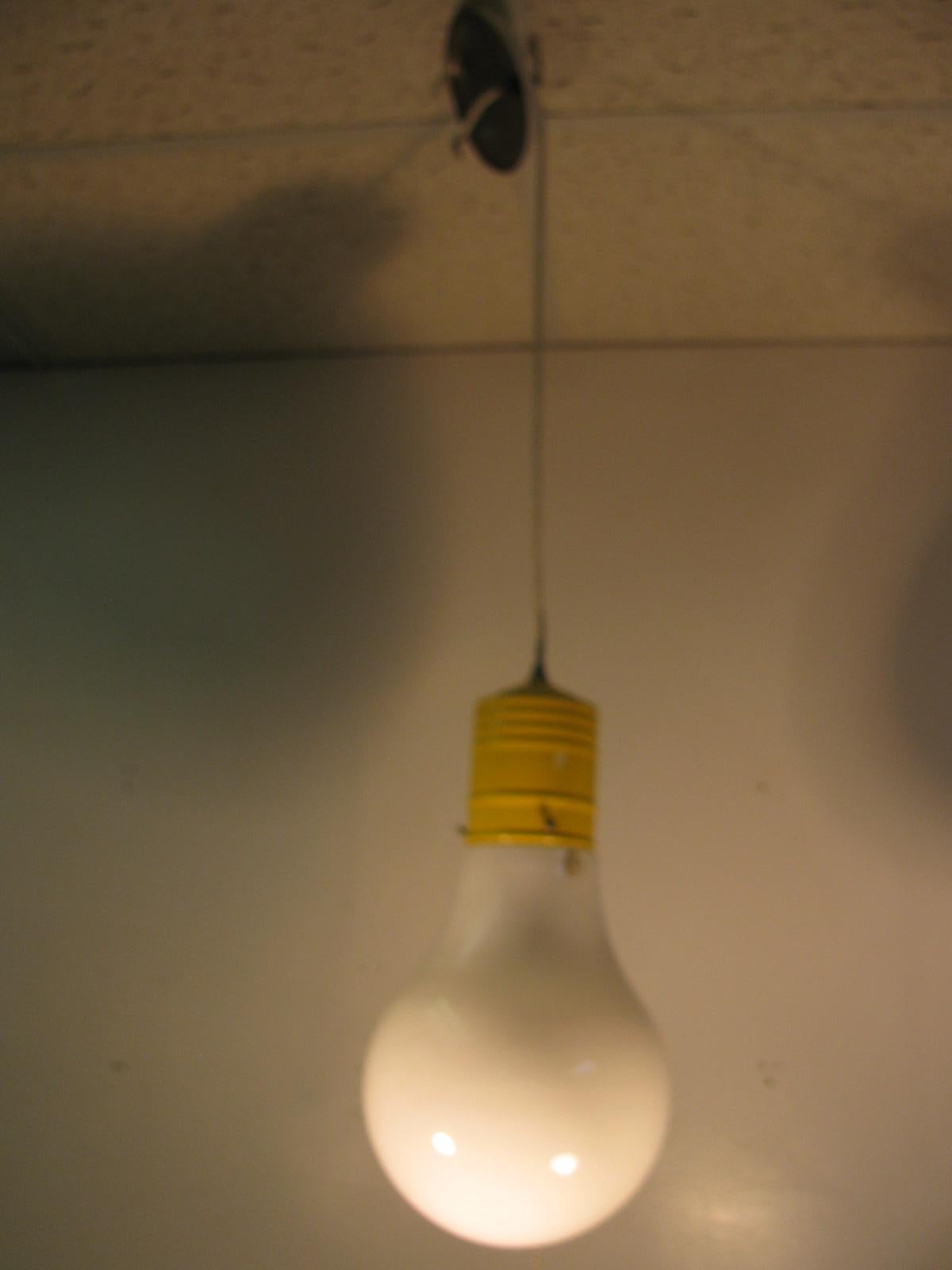Hand-Crafted Mid-Century Modern Large Pop Art Light Bulb Pendant Lamp, circa 1965