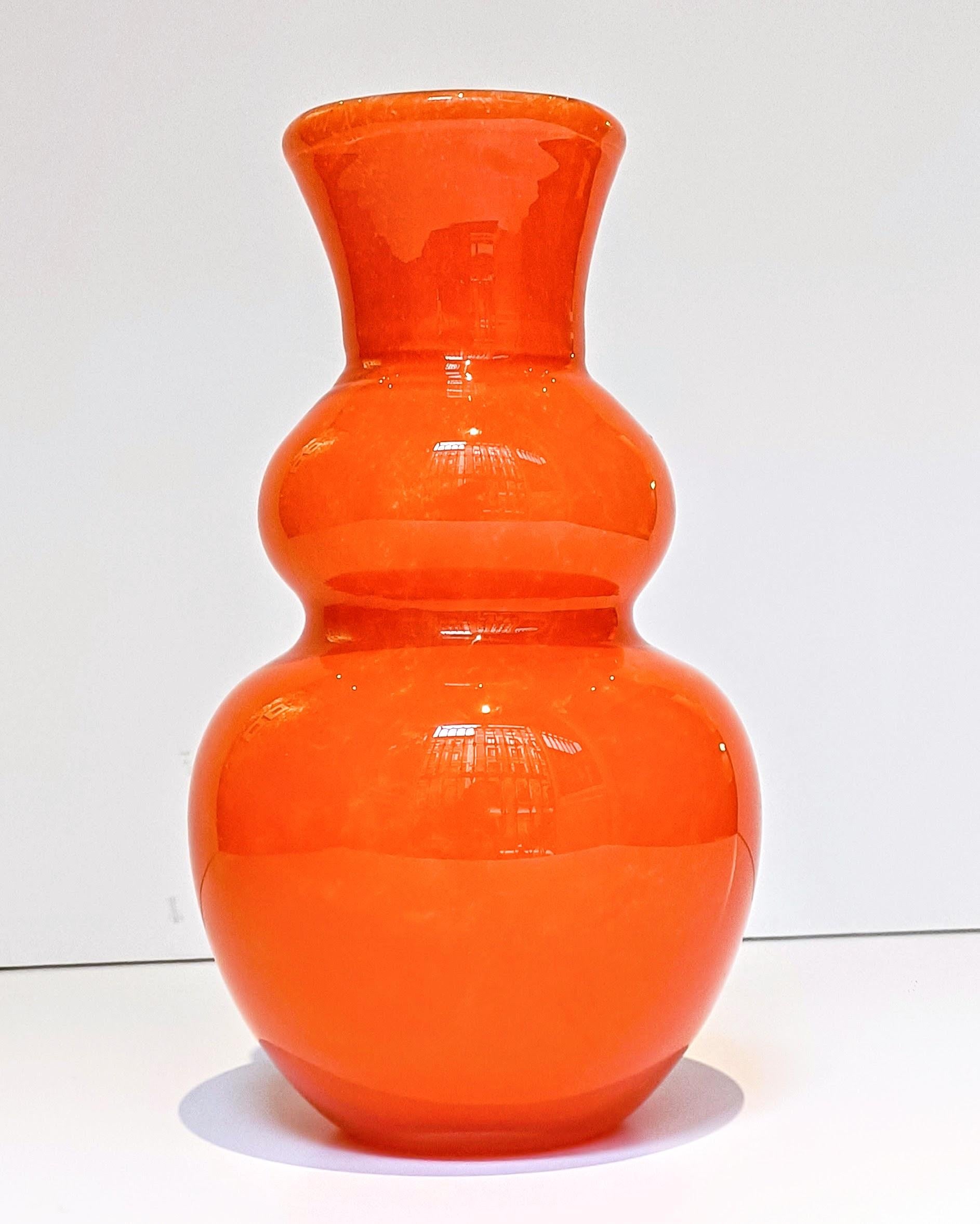 Mid-20th Century Vintage Italian Murano Glass Pop Art Style Pair of Signed Vases, 1960s For Sale