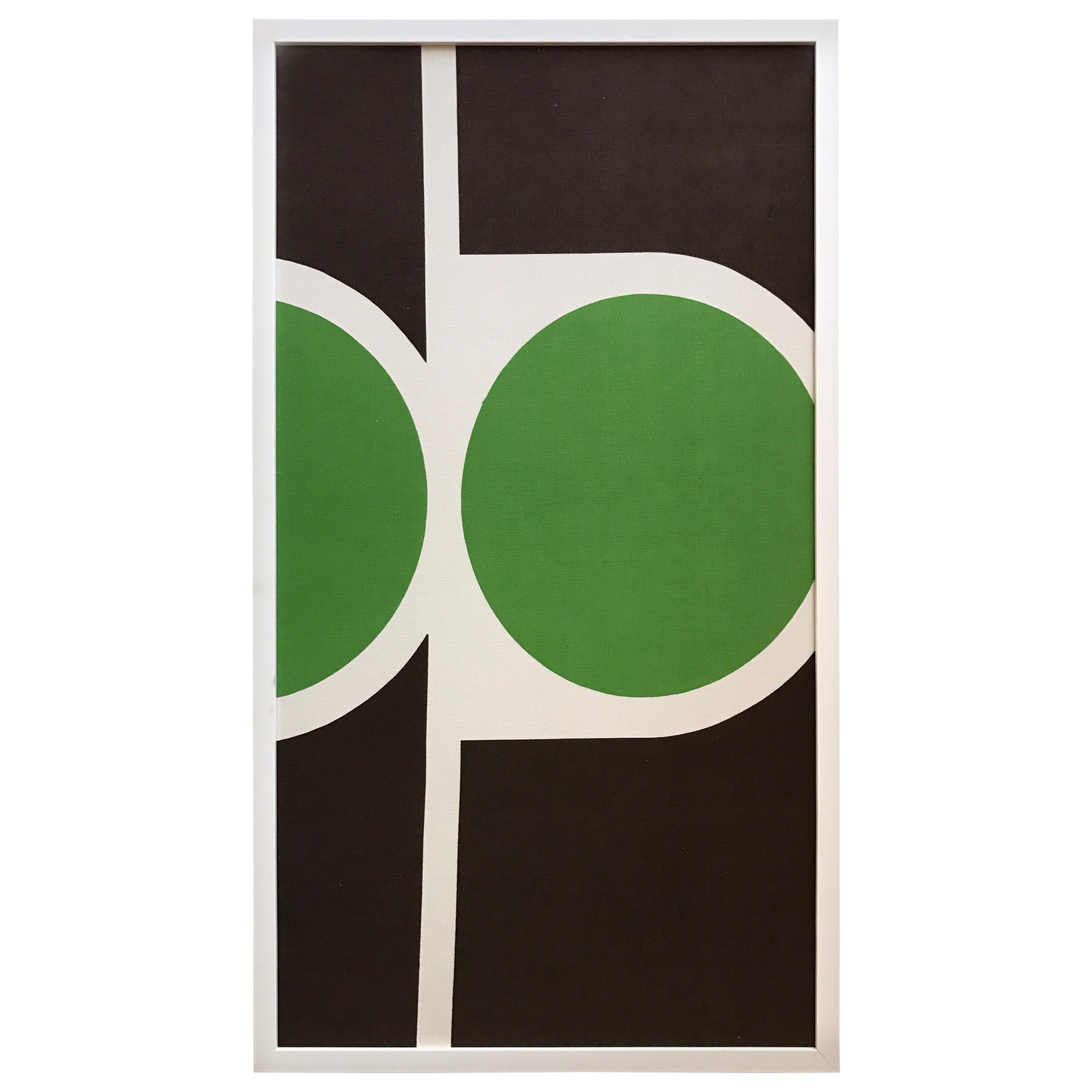 Mid-Century Modern Pop Art Textile Fabric Framed Peter McCulloch, 1968