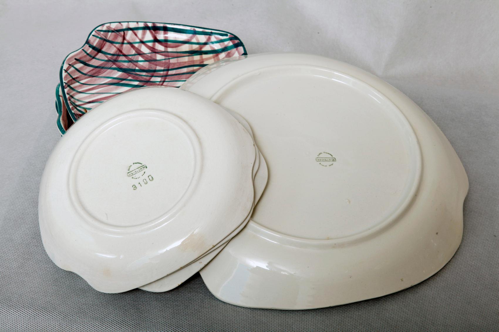 Mid-Century Modern Porcelain Dessert Plates Service, Set of Seven, Poland, 1960s For Sale 2