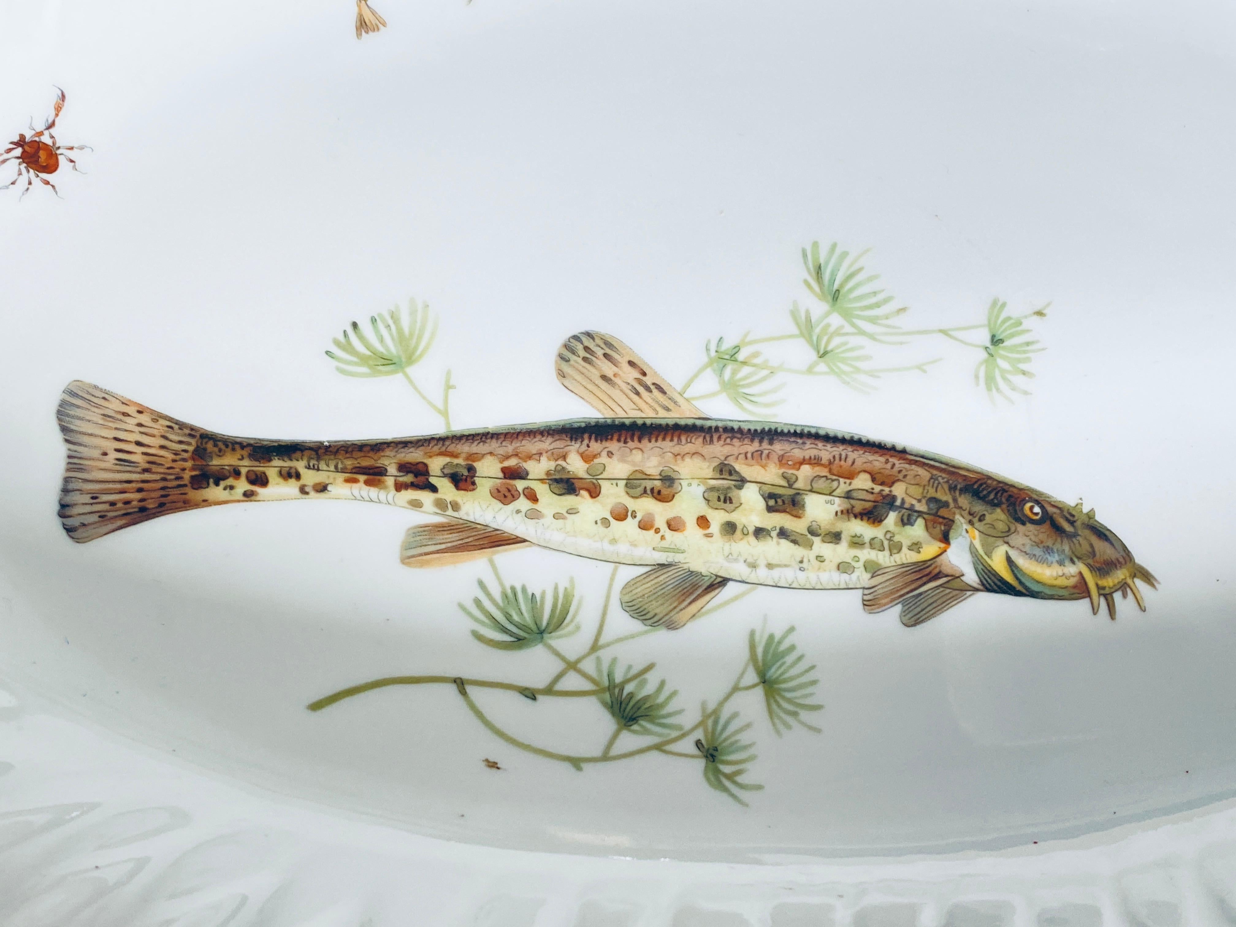 Romantic Mid-Century Modern Porcelain Fish Dish  by Limoges, France For Sale
