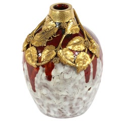 Mid-Century Modern Porcelain/Gilt Dore Vase