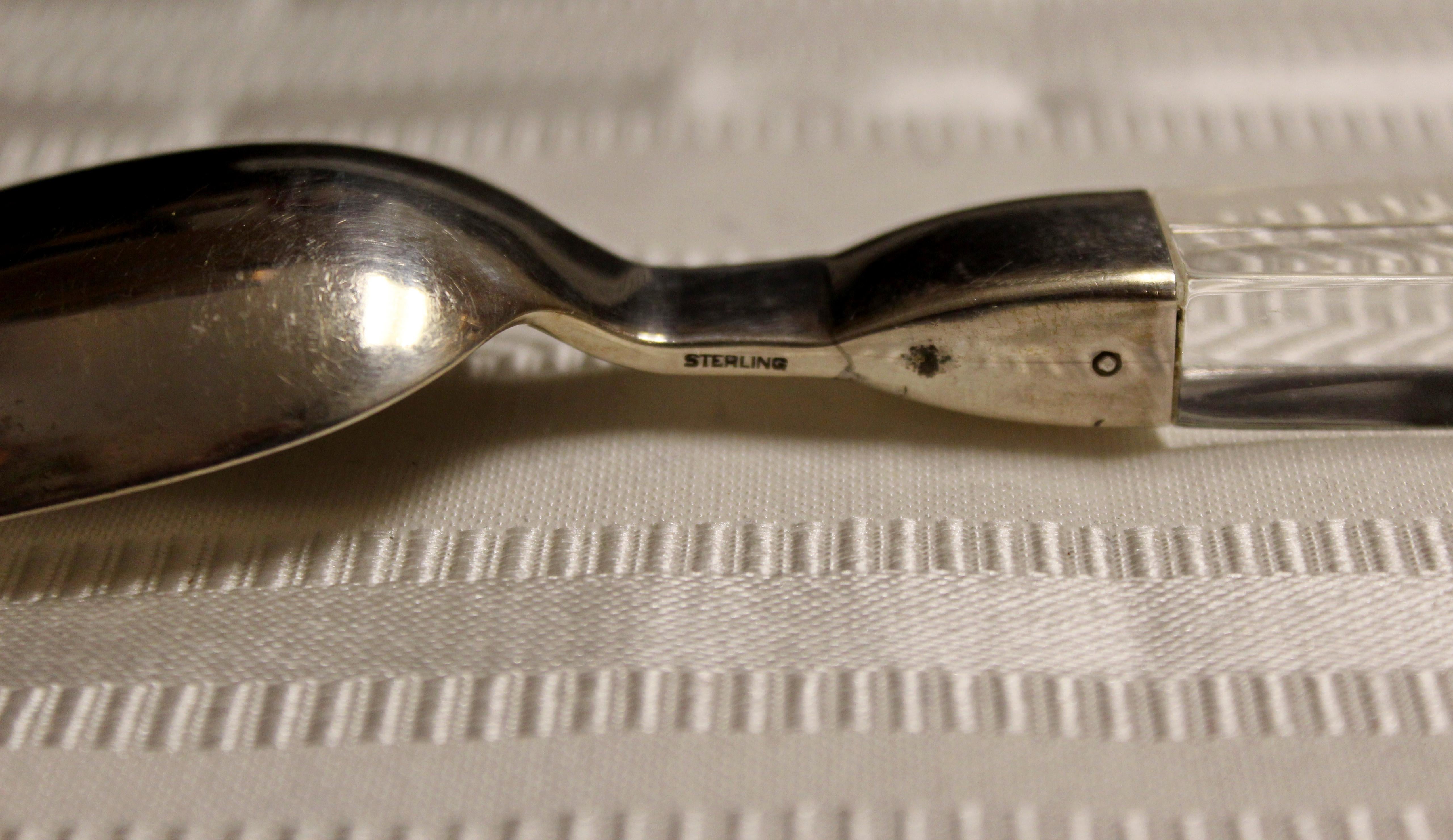Mid-Century Modern Porter Blanchard Lucite & Silver Flatware, 1970s 1