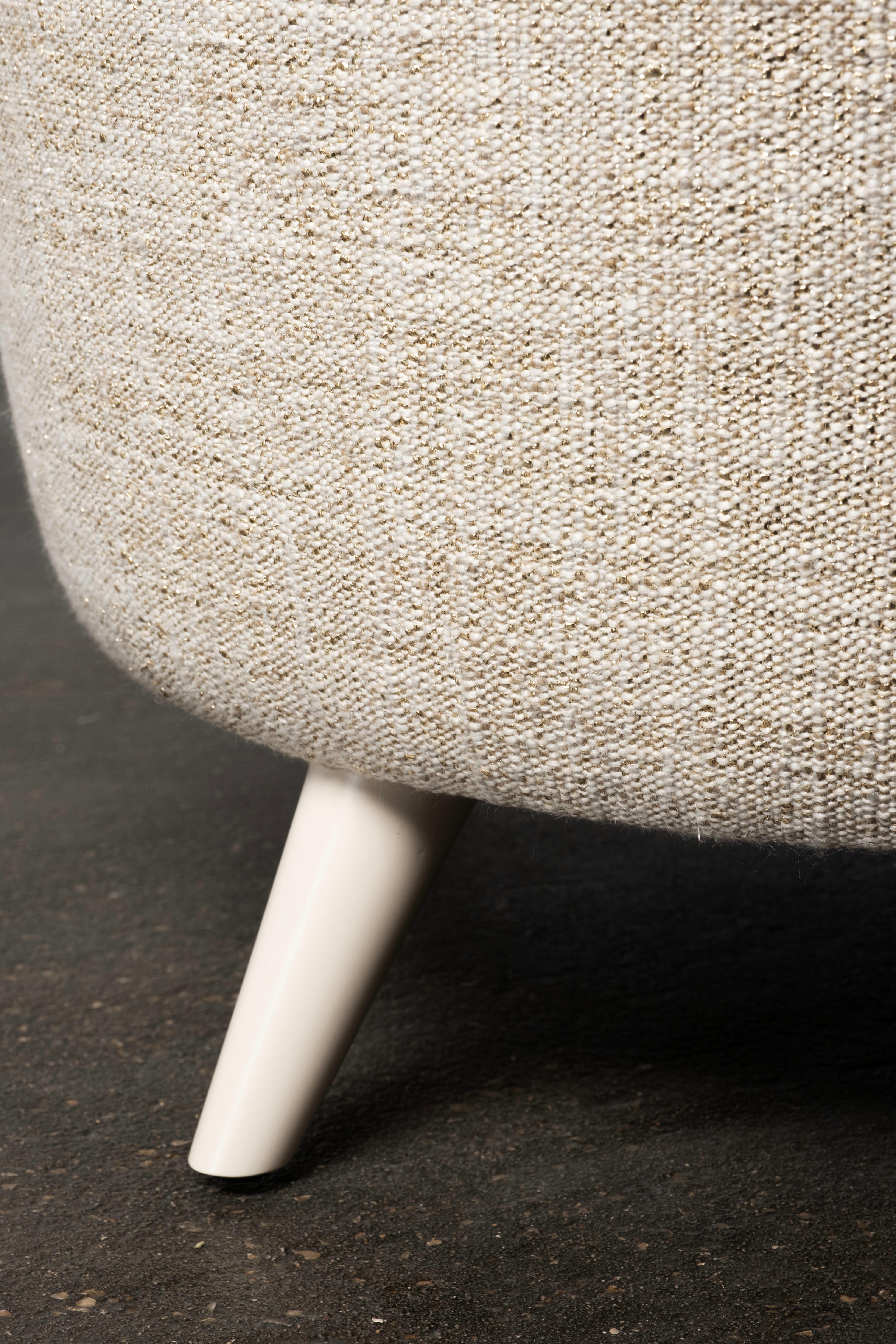 Pouf Porthos du milieu du siècle dernier, tissu Biege, fabriqué à la main par Greenapple en vente 4