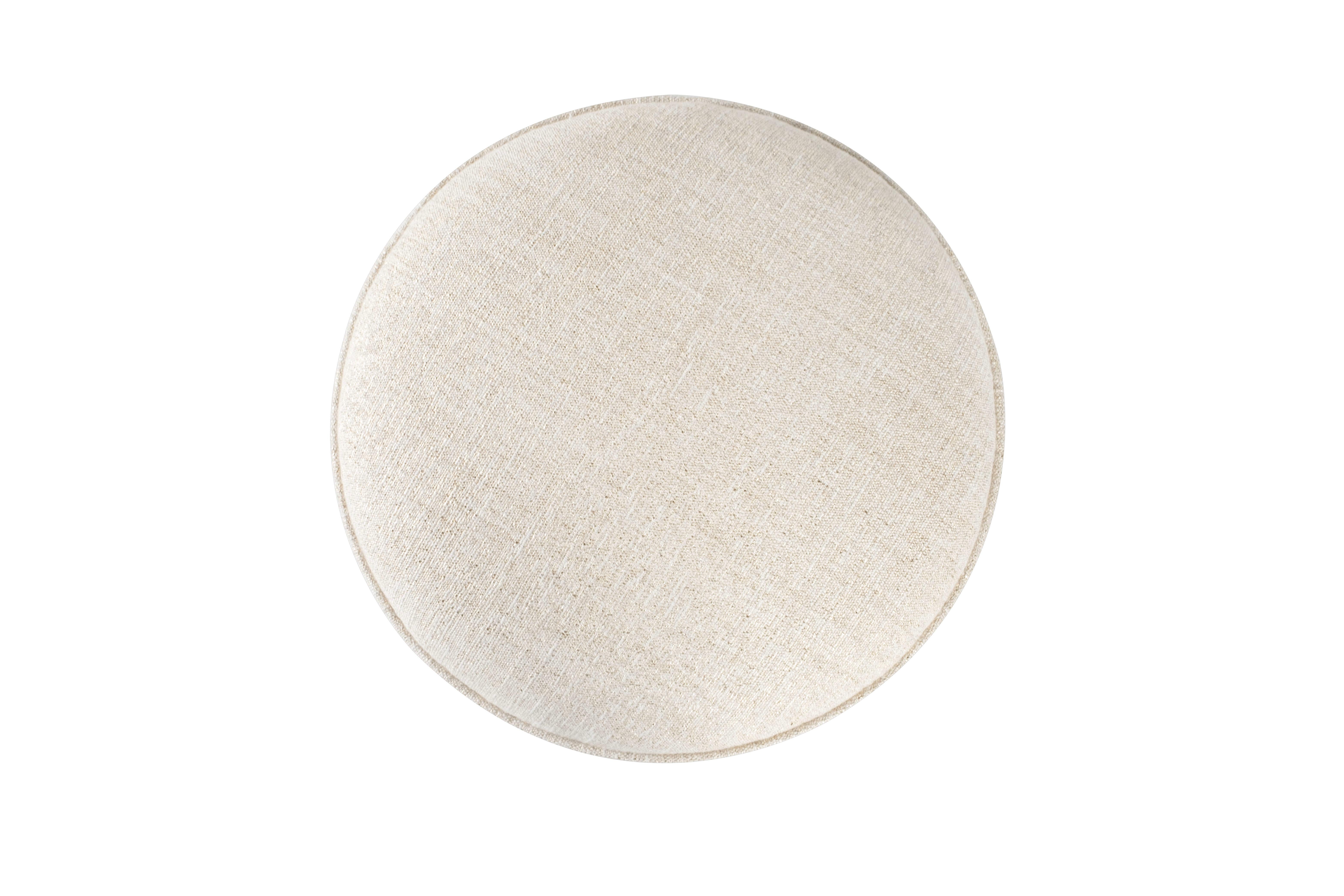 Fait main Pouf Porthos du milieu du siècle dernier, tissu Biege, fabriqué à la main par Greenapple en vente
