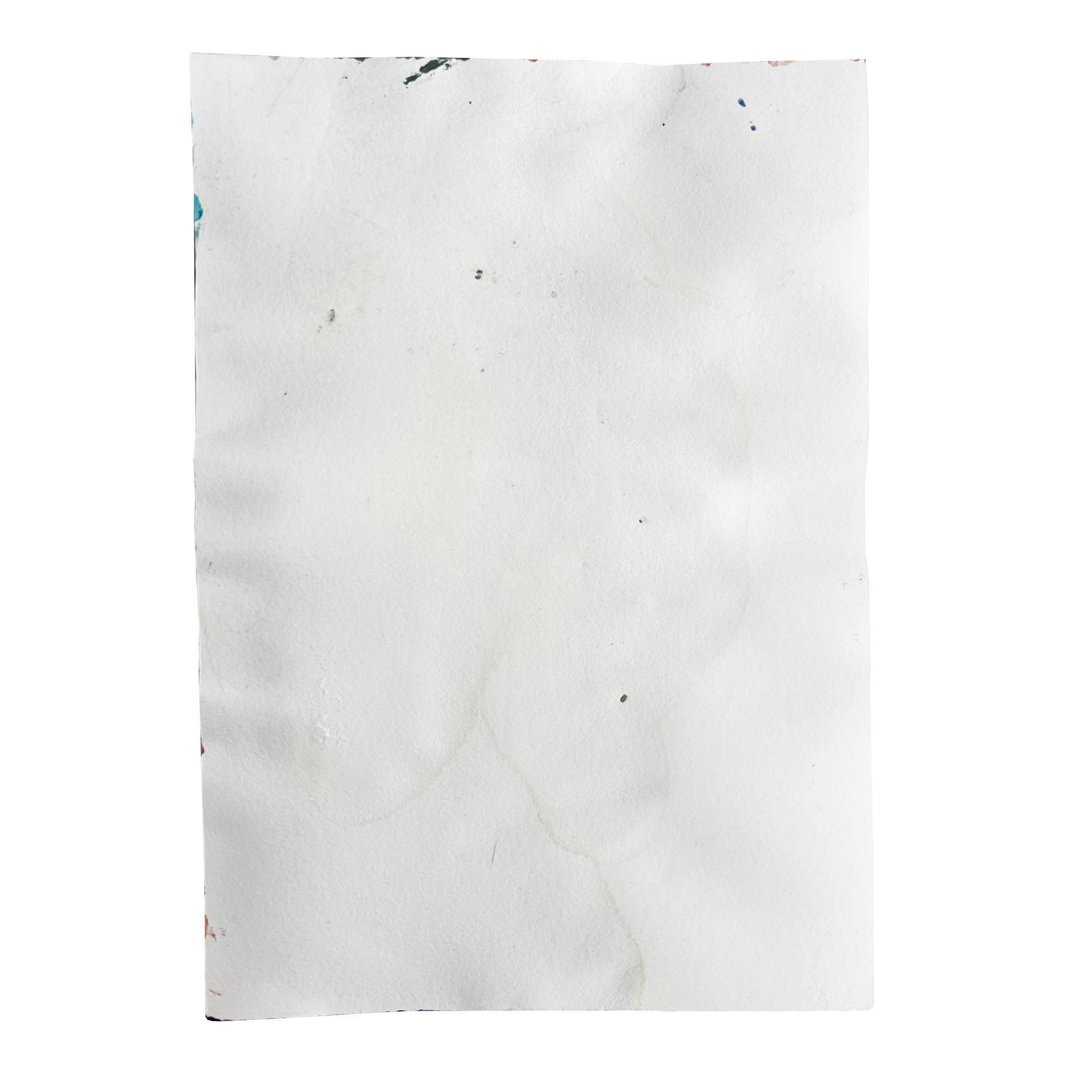 Ein auffälliges Porträtgemälde aus der Jahrhundertmitte, das einen nachdenklichen Mann mit ordentlich gestutztem Schnurrbart darstellt, der mit ausdrucksstarken blauen und ockerfarbenen Strichen gemalt wurde. Dieses figurative Vintage-Gemälde stammt