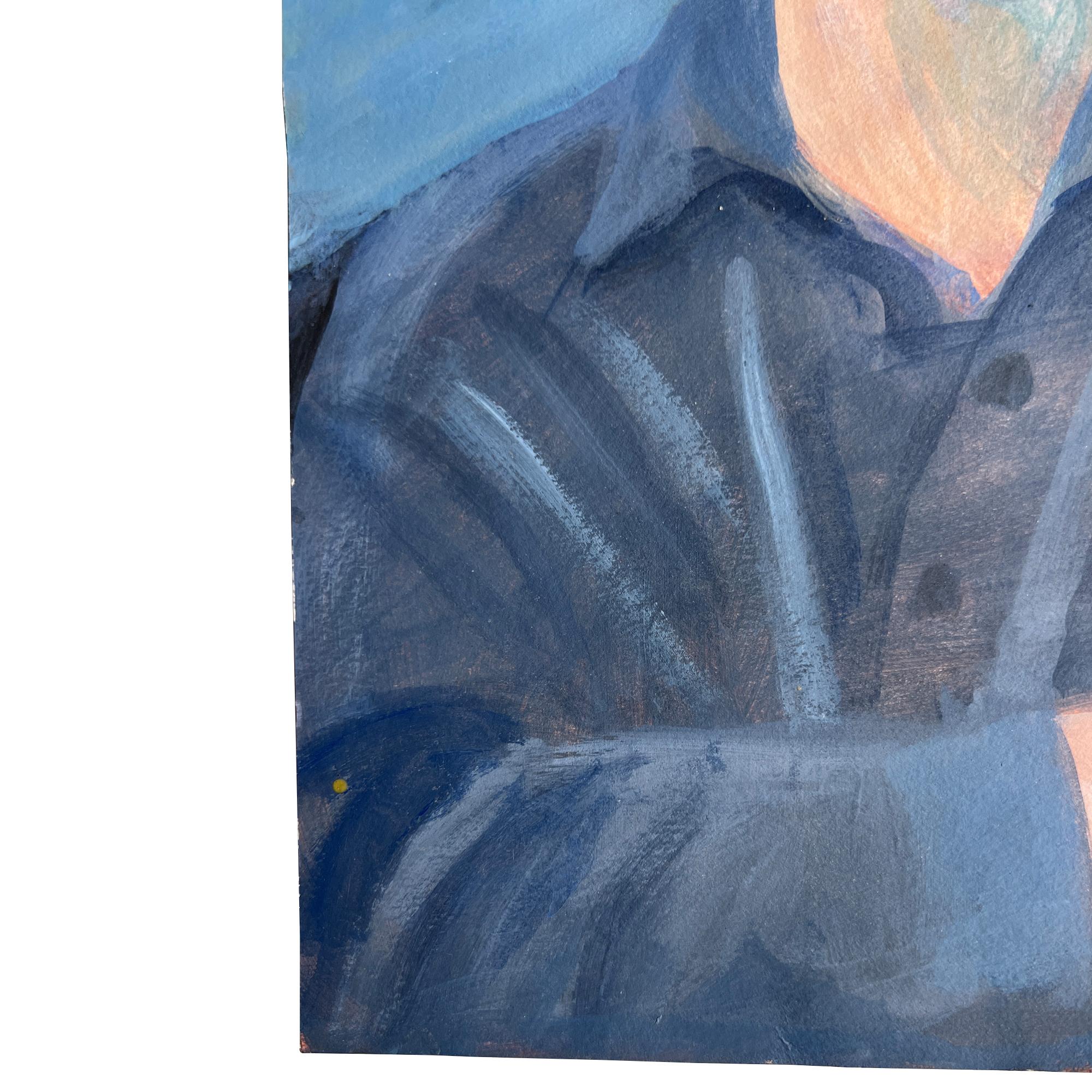 Modernes Porträt eines rauchenden Mannes aus der Mitte des Jahrhunderts - Nachlass von Jonathan Park, Santa Fe (Moderne der Mitte des Jahrhunderts) im Angebot