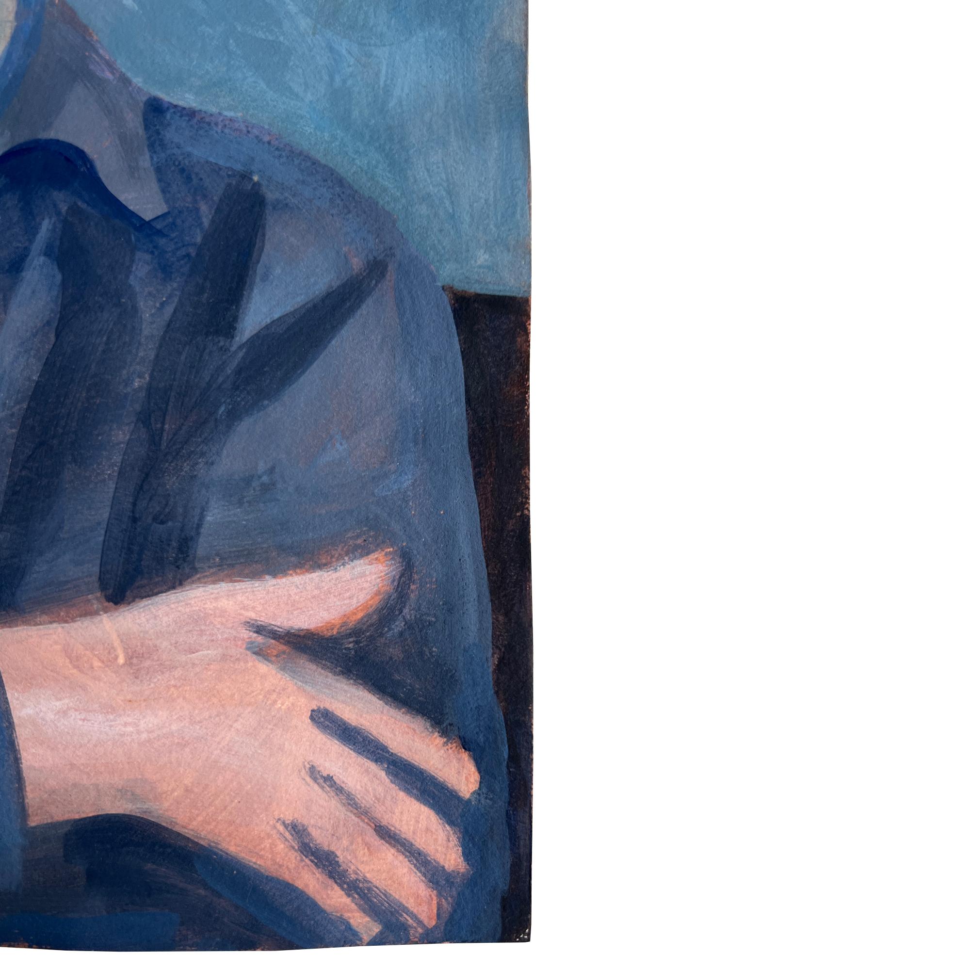 Modernes Porträt eines rauchenden Mannes aus der Mitte des Jahrhunderts - Nachlass von Jonathan Park, Santa Fe (amerikanisch) im Angebot