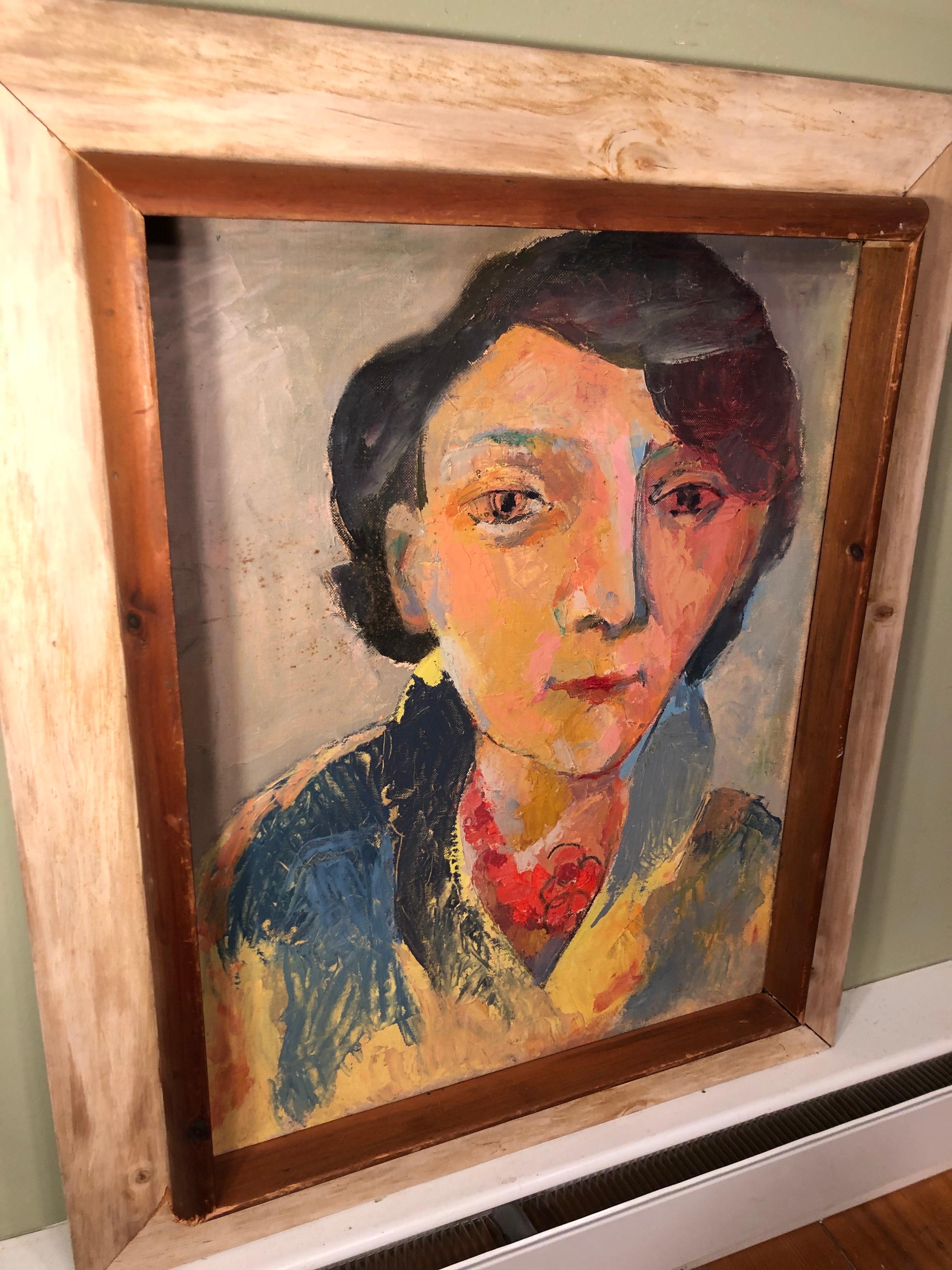 Mid-Century Modern Portrait of a Woman by Jerome Burns For Sale 8