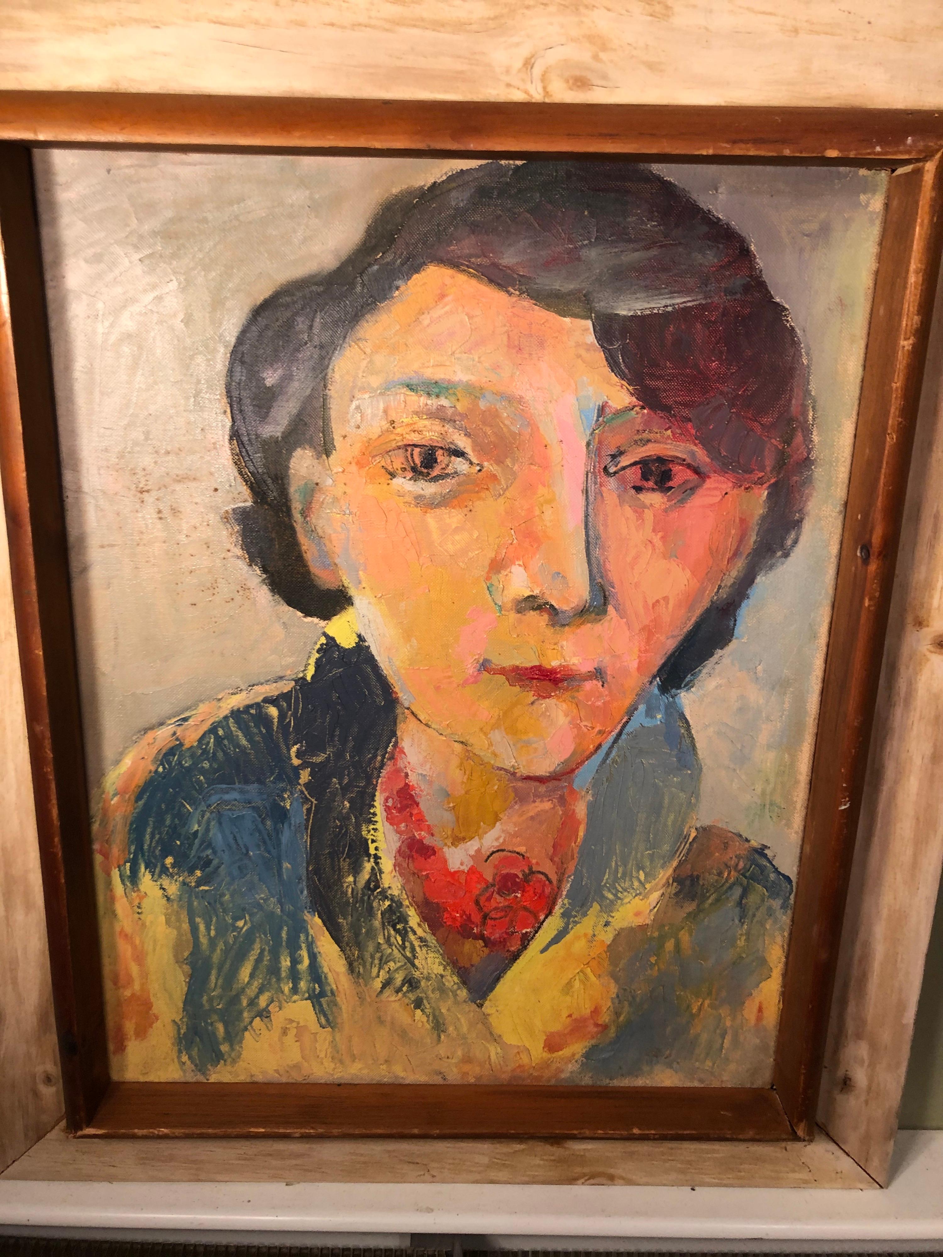 20th Century Mid-Century Modern Portrait of a Woman by Jerome Burns For Sale