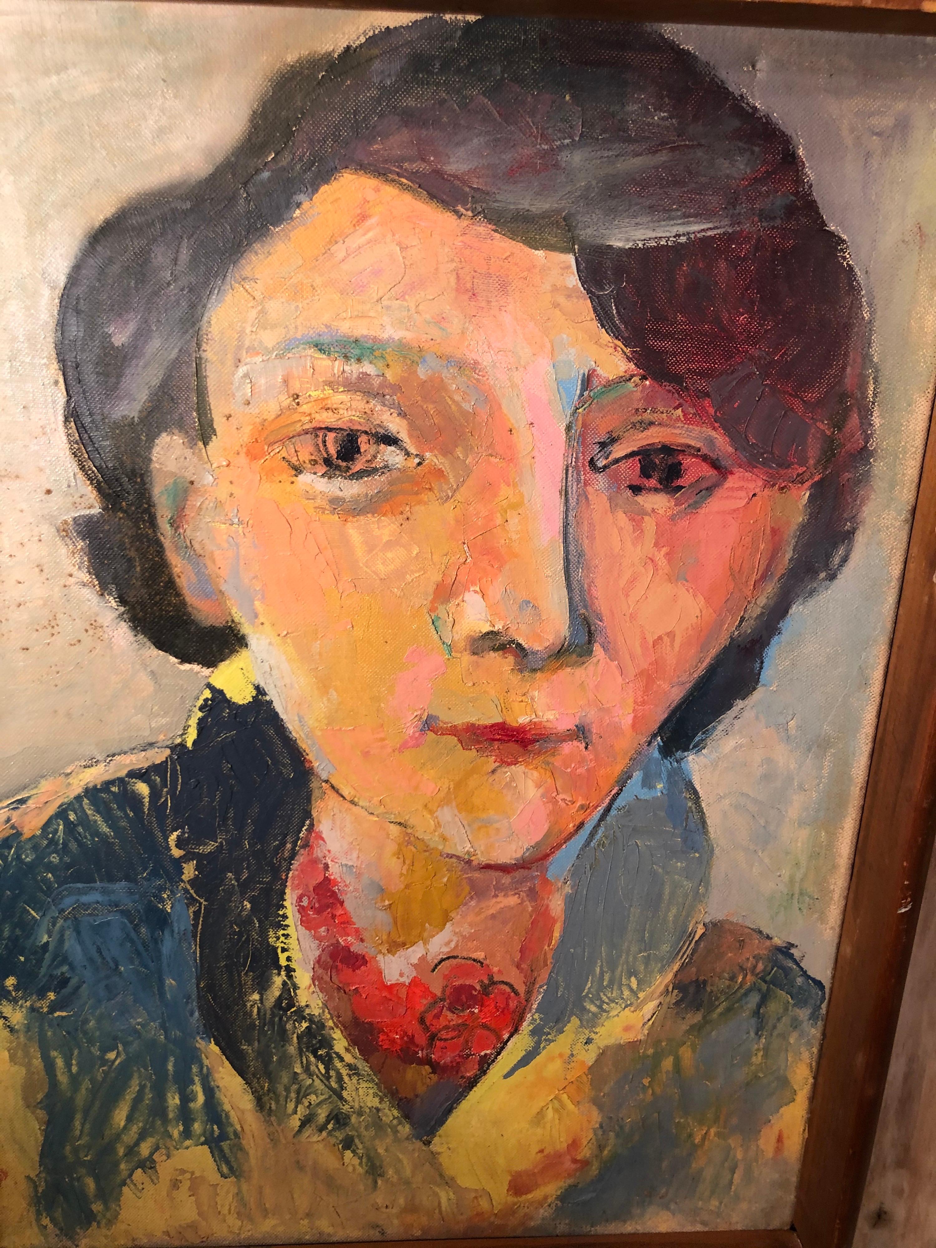 Mid-Century Modern Portrait of a Woman by Jerome Burns For Sale 3
