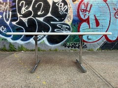 Mid-Century Modern Post Modern Outdoor Patio Dining Table Fiberglass White