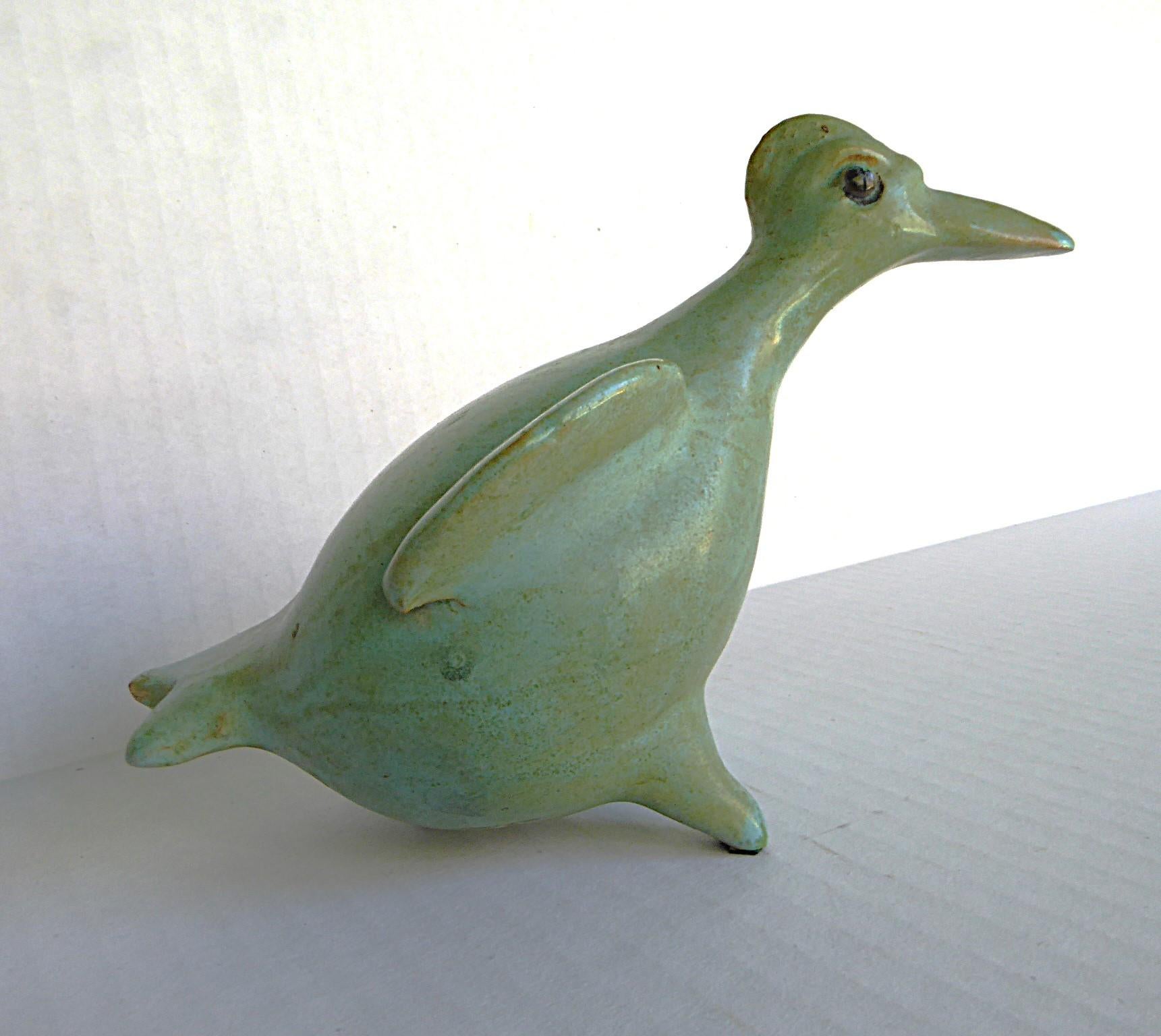 Mid-Century Modern Mid Century Modern Pottery Bird by Géza Gorka Hungary 1950s. For Sale