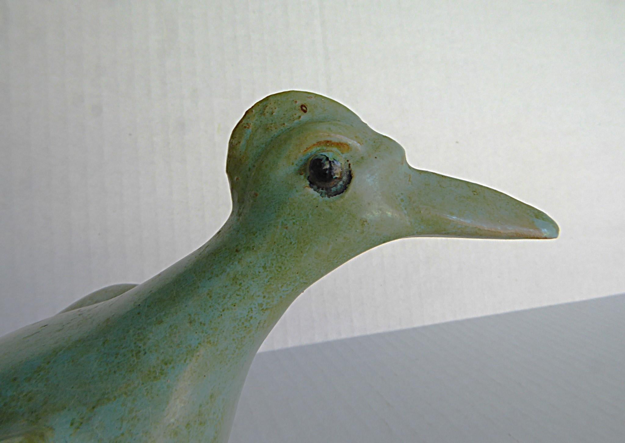 Mid-20th Century Mid Century Modern Pottery Bird by Géza Gorka Hungary 1950s. For Sale