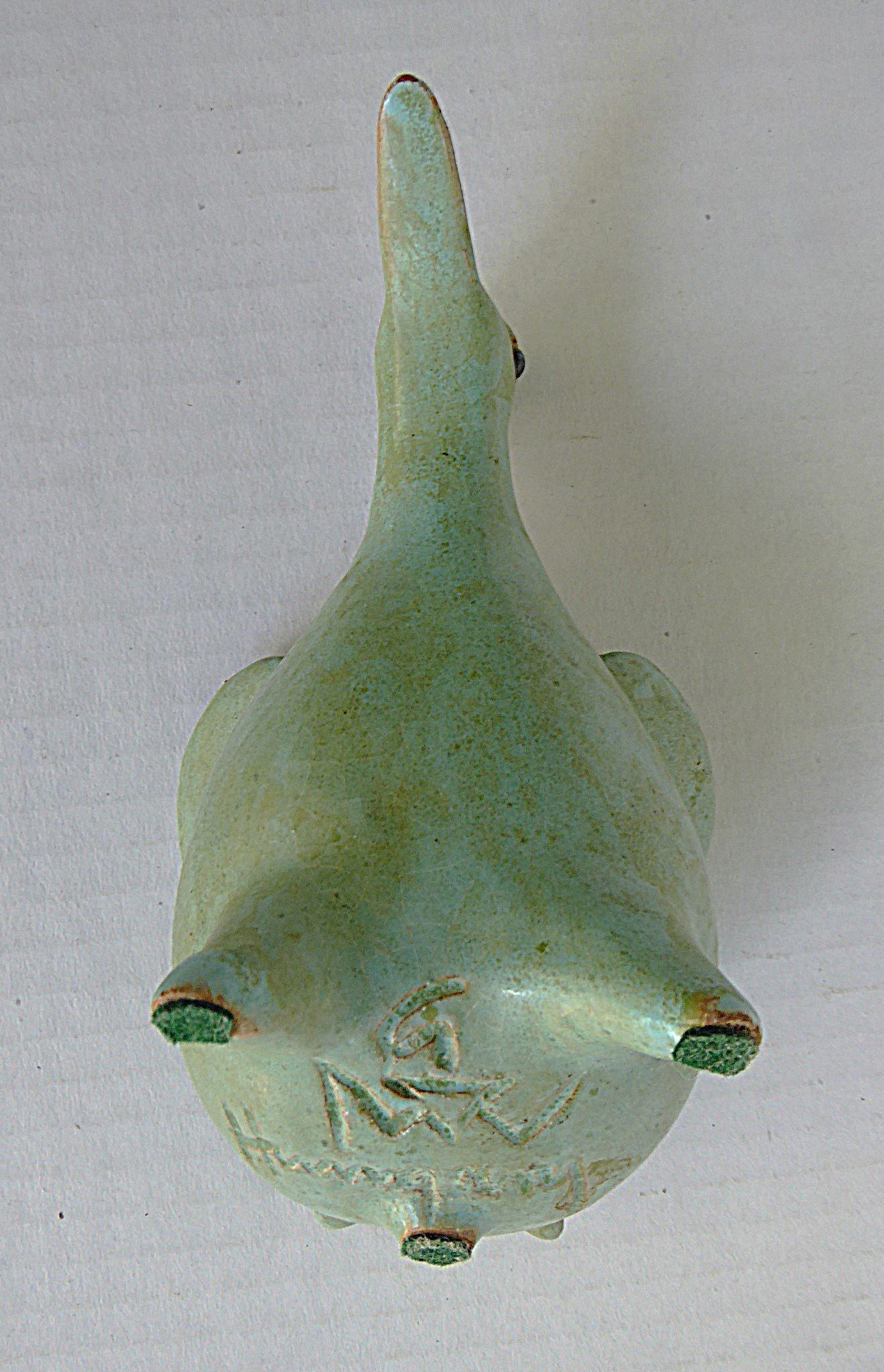 Ceramic Mid Century Modern Pottery Bird by Géza Gorka Hungary 1950s. For Sale