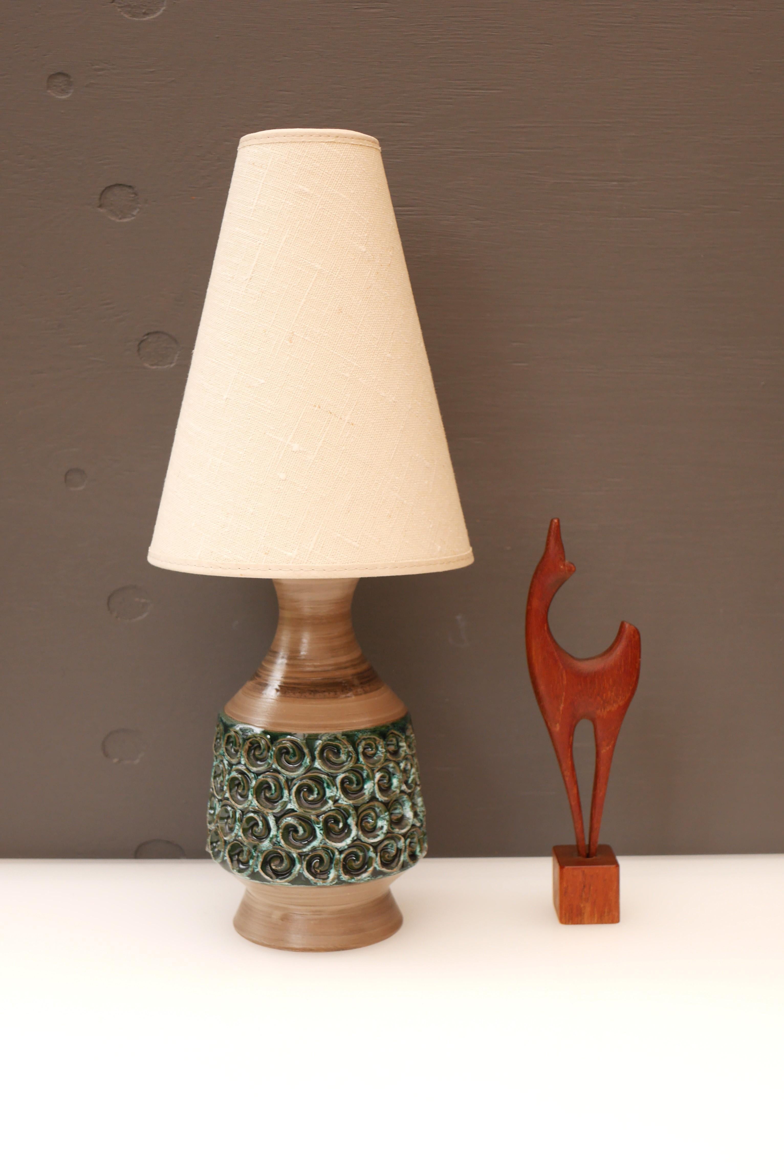 Mid-Century Modern Mid-century modern pottery Bitossi table lamp base, Italy. For Sale