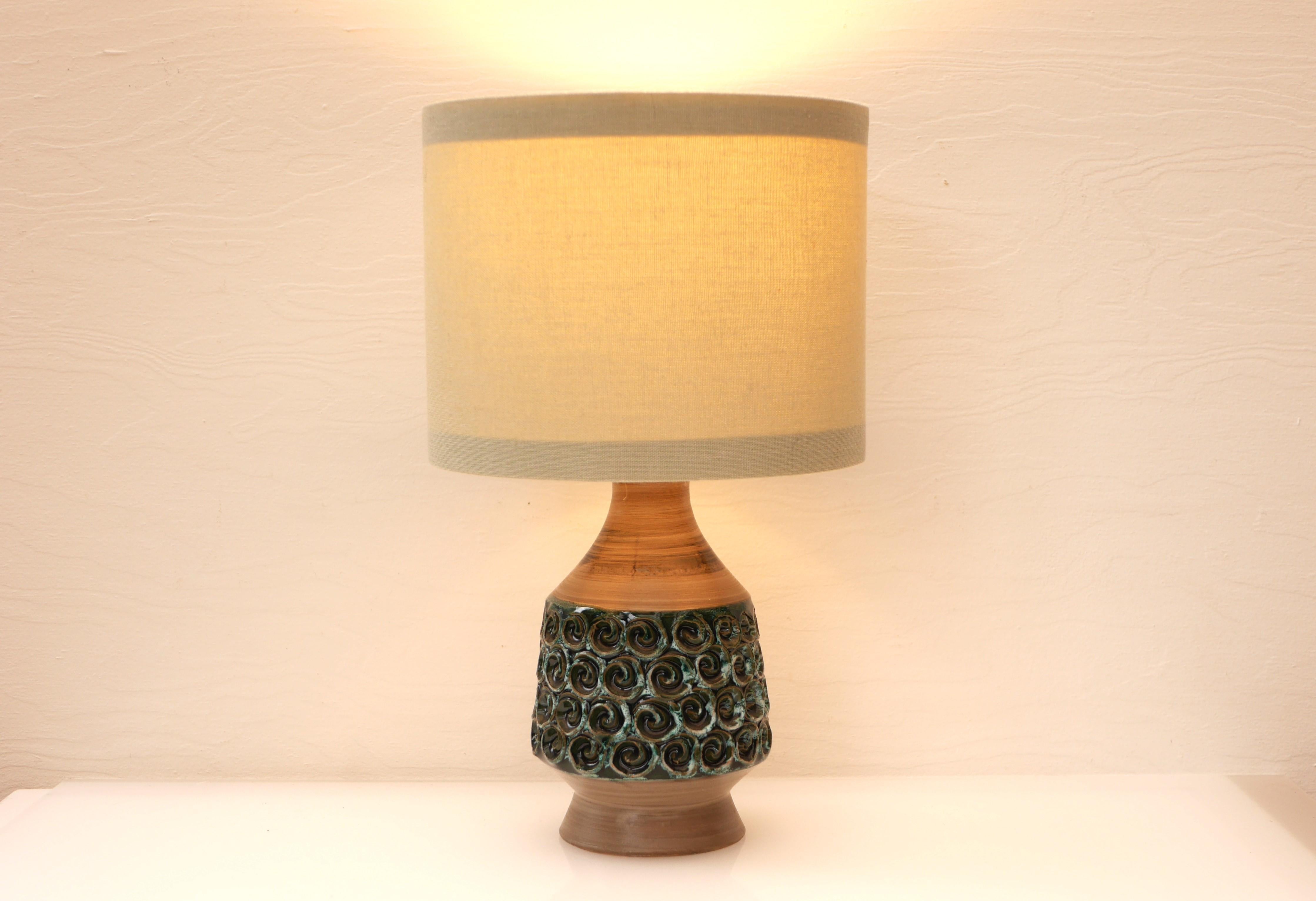 Mid-century modern pottery Bitossi table lamp base, Italy. In Good Condition For Sale In Skarpnäck, SE