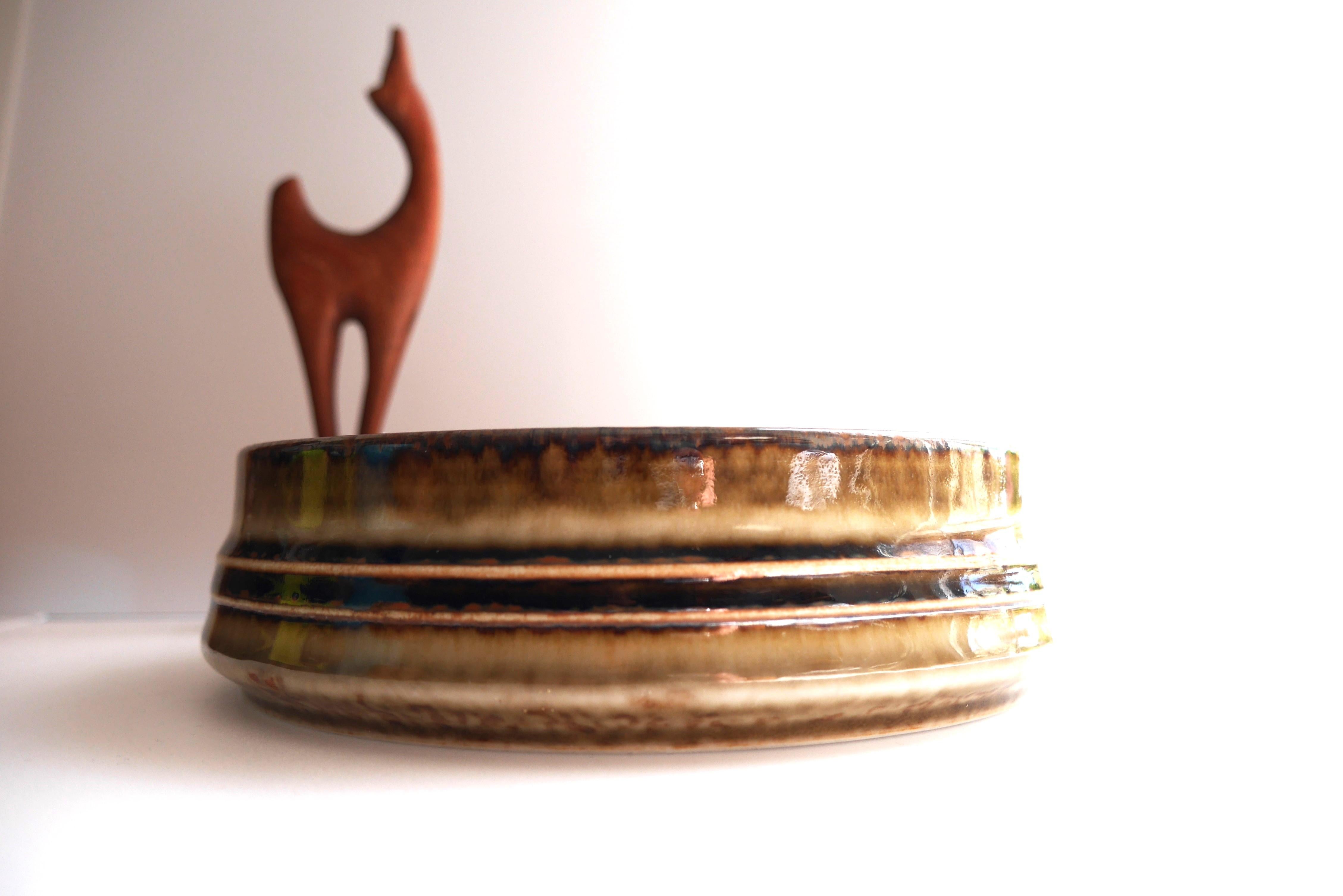 Hand-Crafted Mid-century modern pottery bowl, known as 