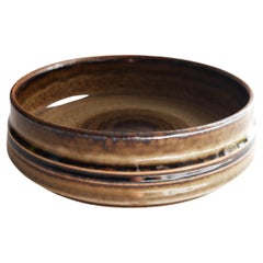 Mid-century modern pottery bowl, known as "Bamboo", by Alberius for Rörstrand