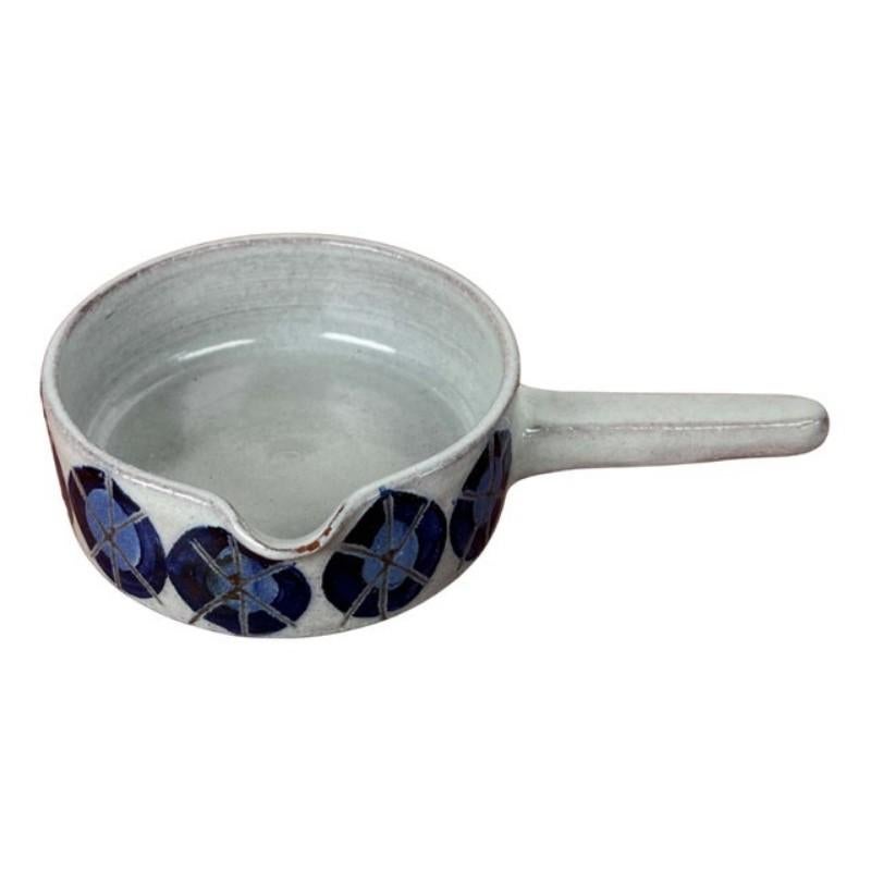 Ciotola in ceramica moderna di metà secolo con manico di Zoltan Kiss Keramik, anni '60