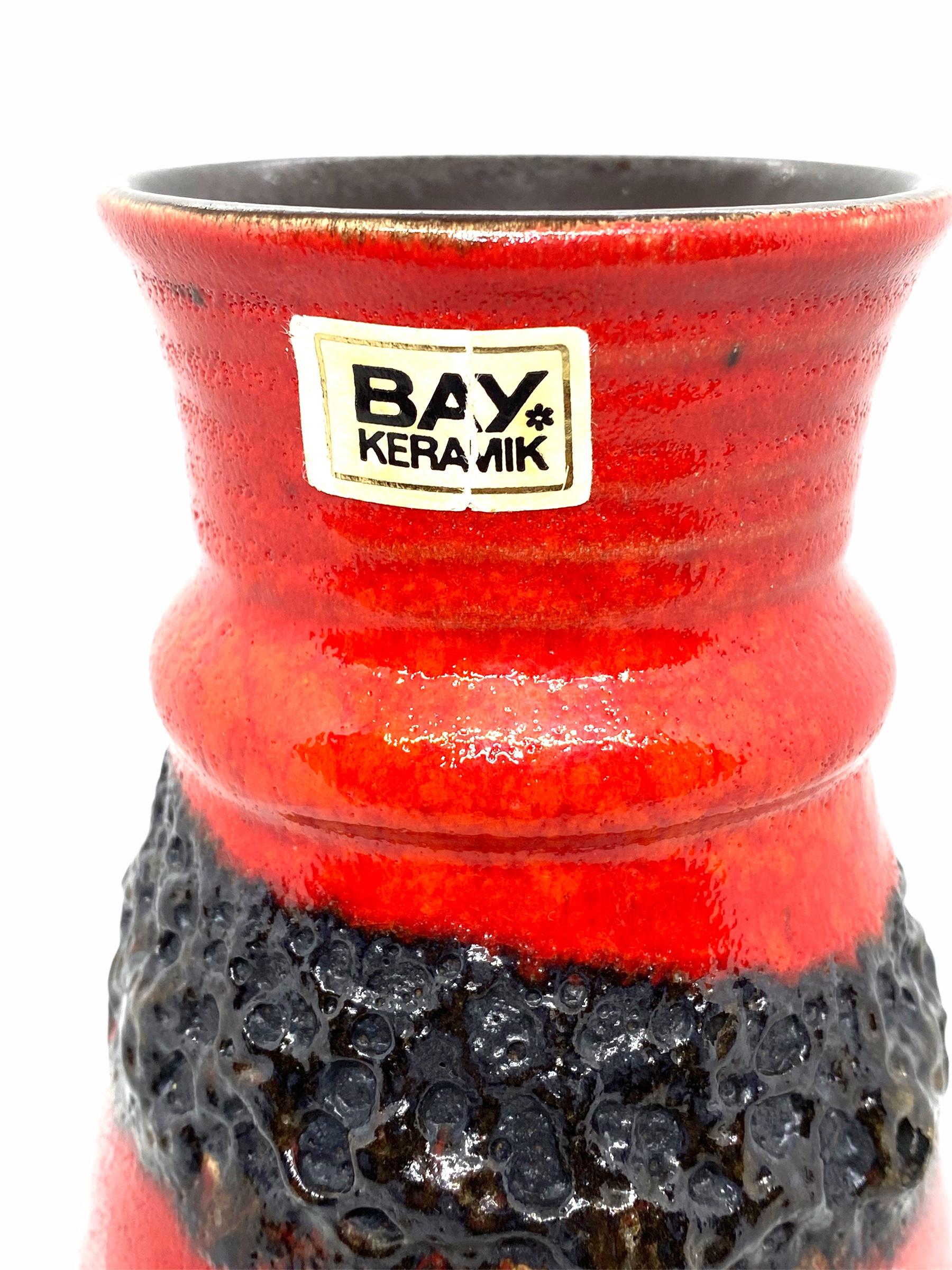 Moderne Keramikvase aus der Jahrhundertmitte, Fettlava von Bay Keramik, Deutschland, 1970er Jahre im Zustand „Gut“ im Angebot in Nuernberg, DE