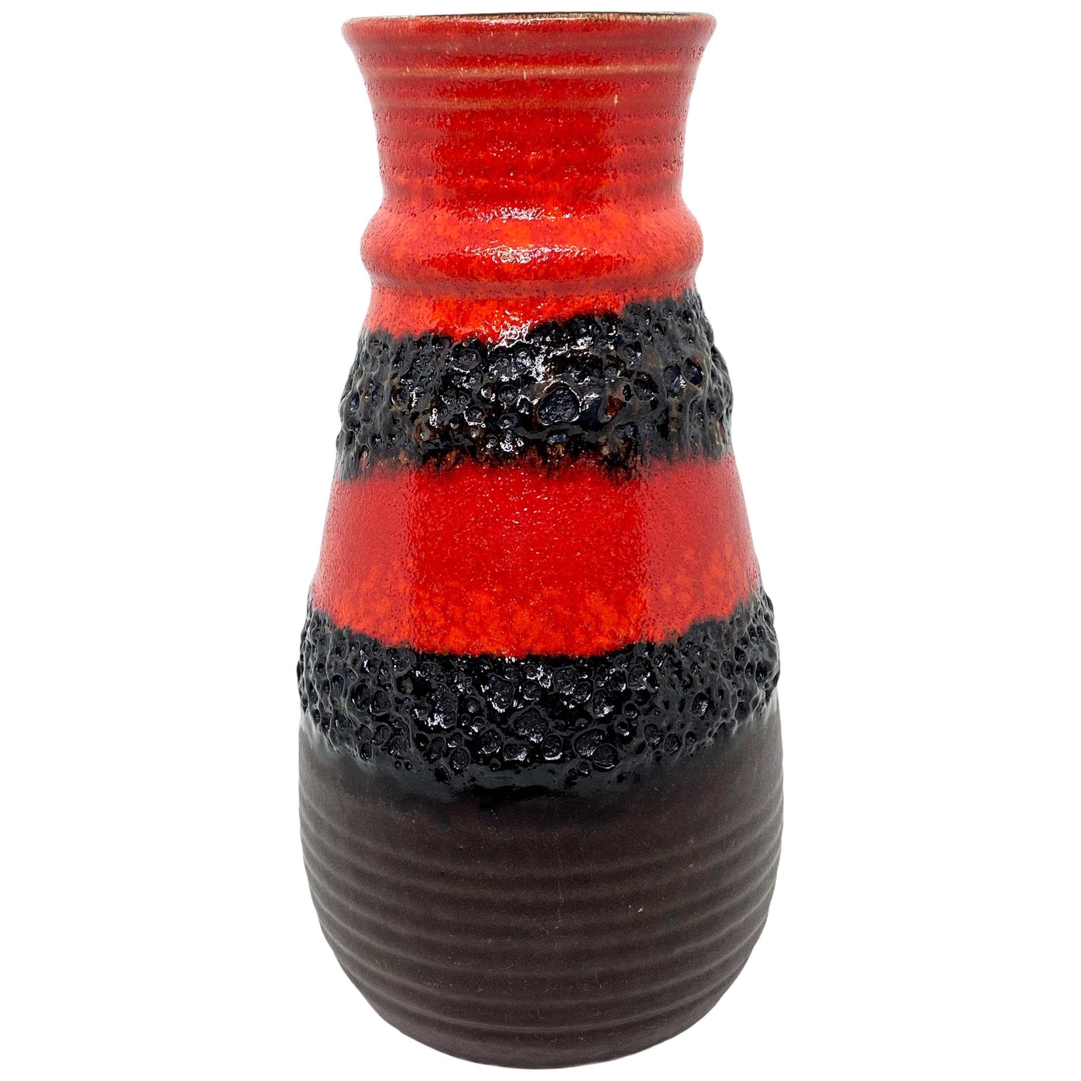 Mid-Century Modern Pottery Fat Lava Vase by Bay Keramik, Germany, 1970s For Sale