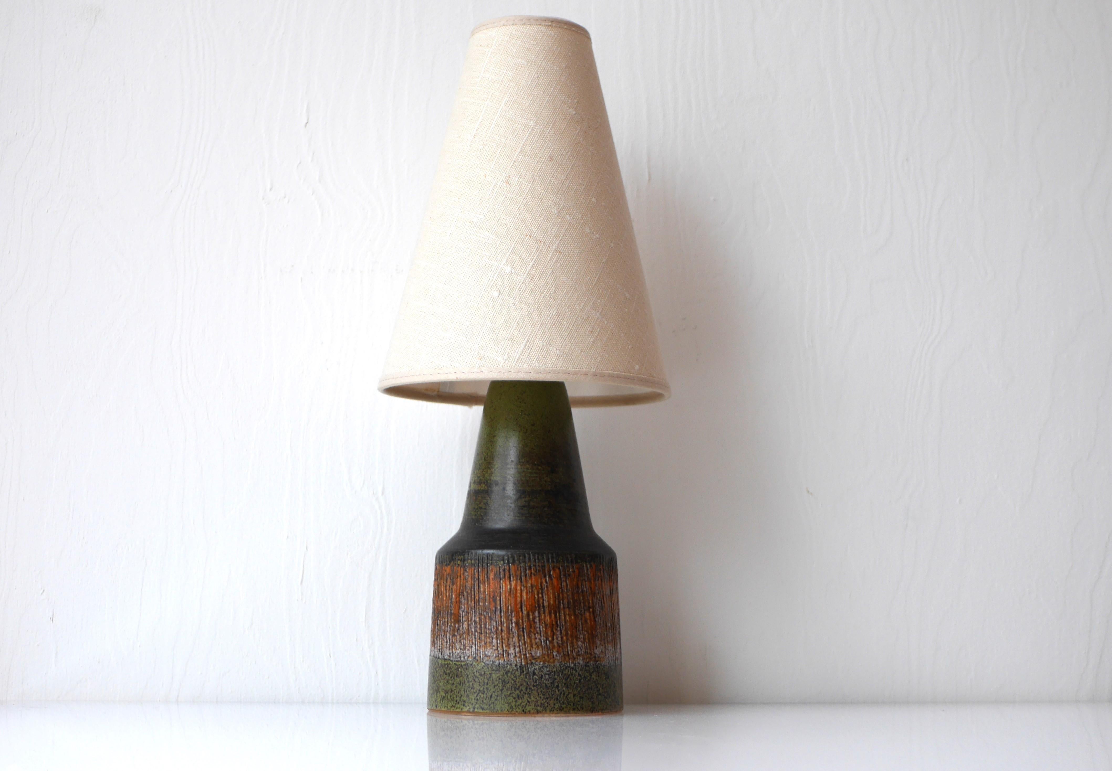 Hand-Crafted Mid-century modern pottery lamp from Tilgmans, Sweden. 