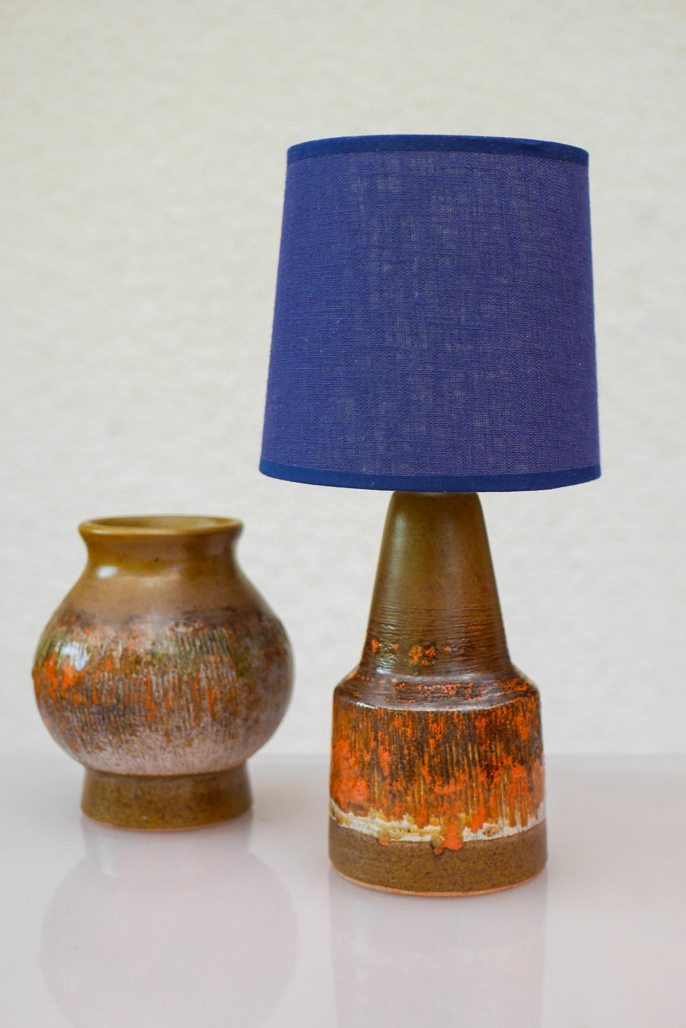Ceramic Mid-century modern pottery lamp from Tilgmans, Sweden. For Sale