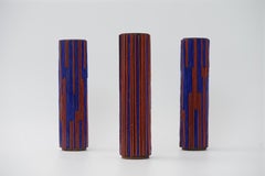 Mid Century Modern Pottery Mosaic Vase by W. Zimmermann for Ritter Set of 3