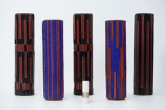 Mid Century Modern Pottery Mosaic Vase by W. Zimmermann for Ritter Set of 5