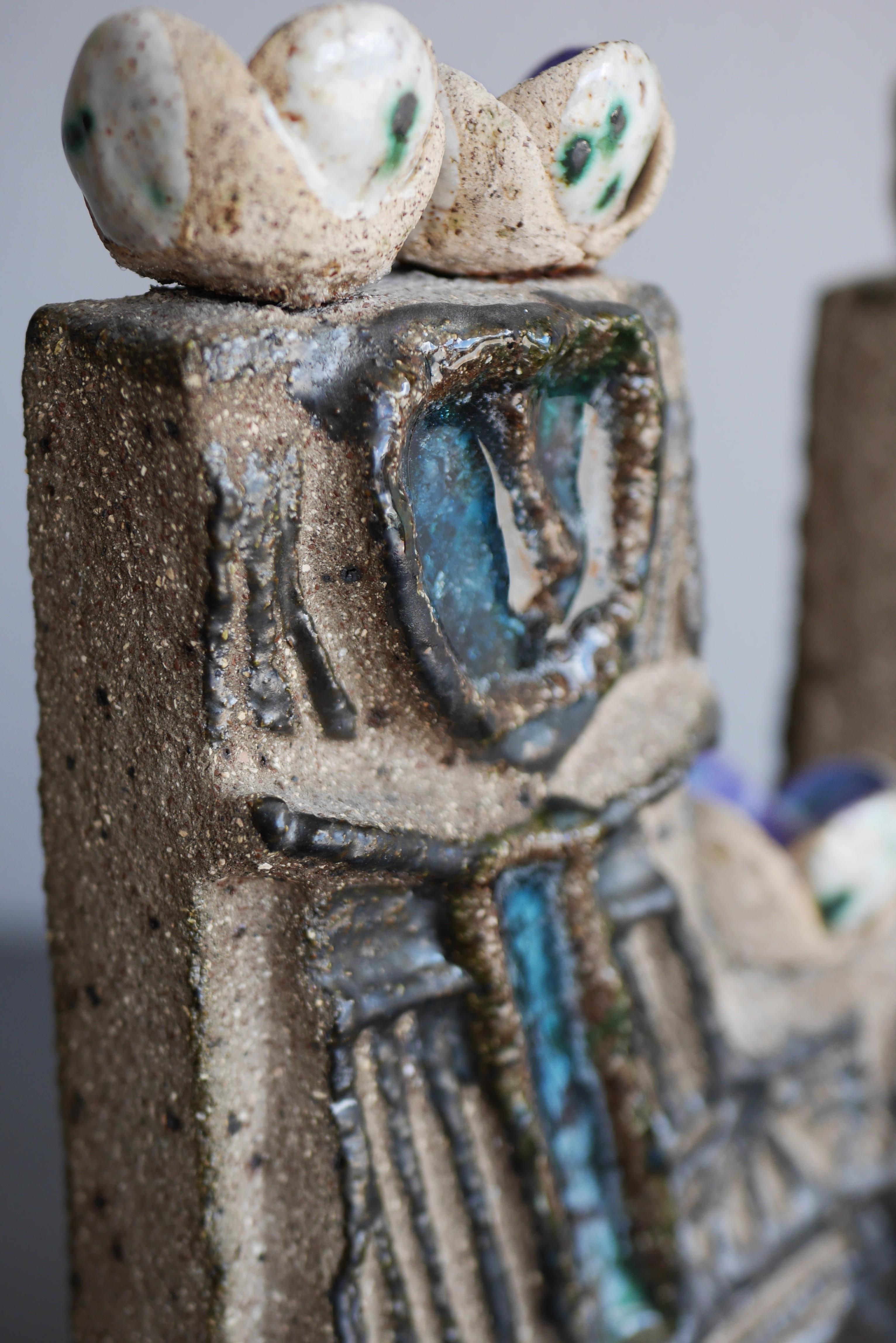 Mid-Century Modern Mid-century modern abstract pottery sculpture, by T. Hellström Nittsjö, Sweden
