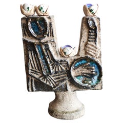 Mid-century modern abstract pottery sculpture, by T. Hellström Nittsjö, Sweden
