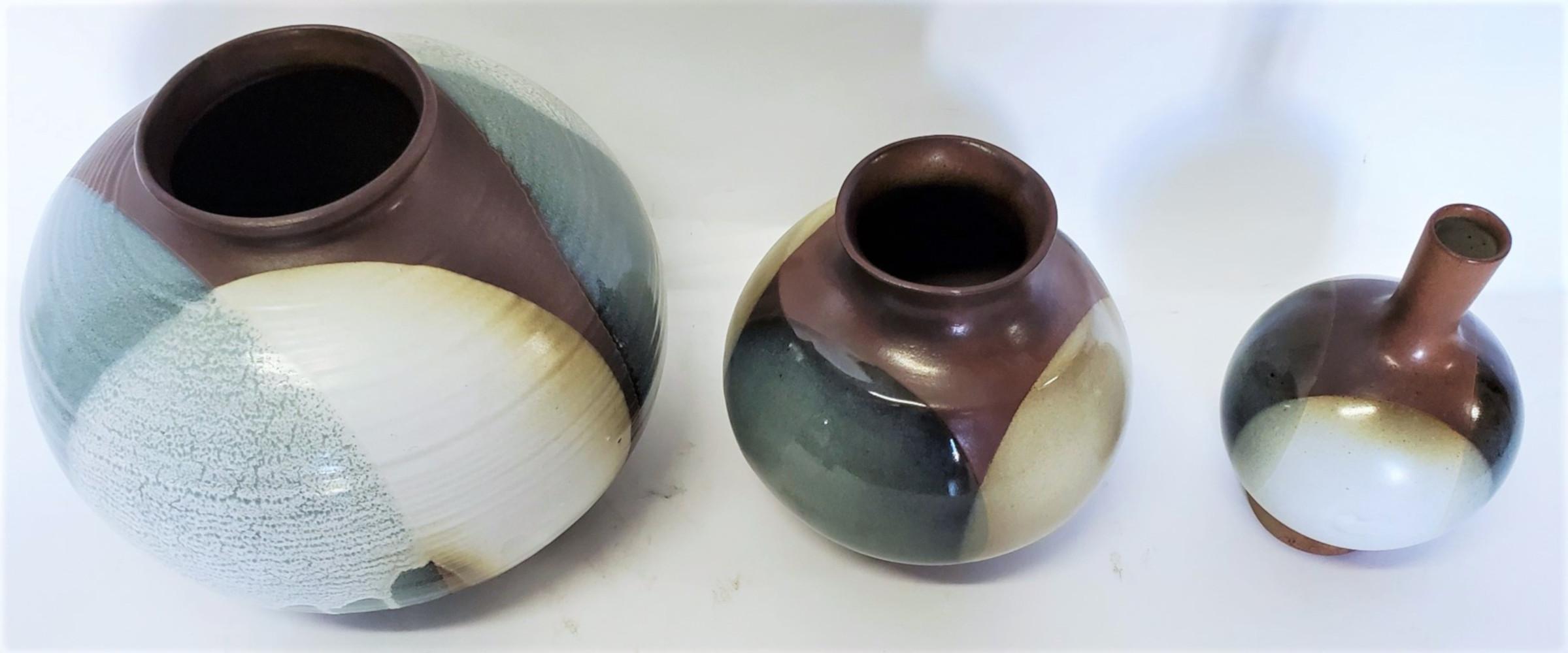 American Mid-Century Modern Pottery Set of Five For Sale