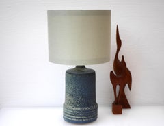 Mid-century modern pottery table lamp made by Rolf Palm, Sweden.