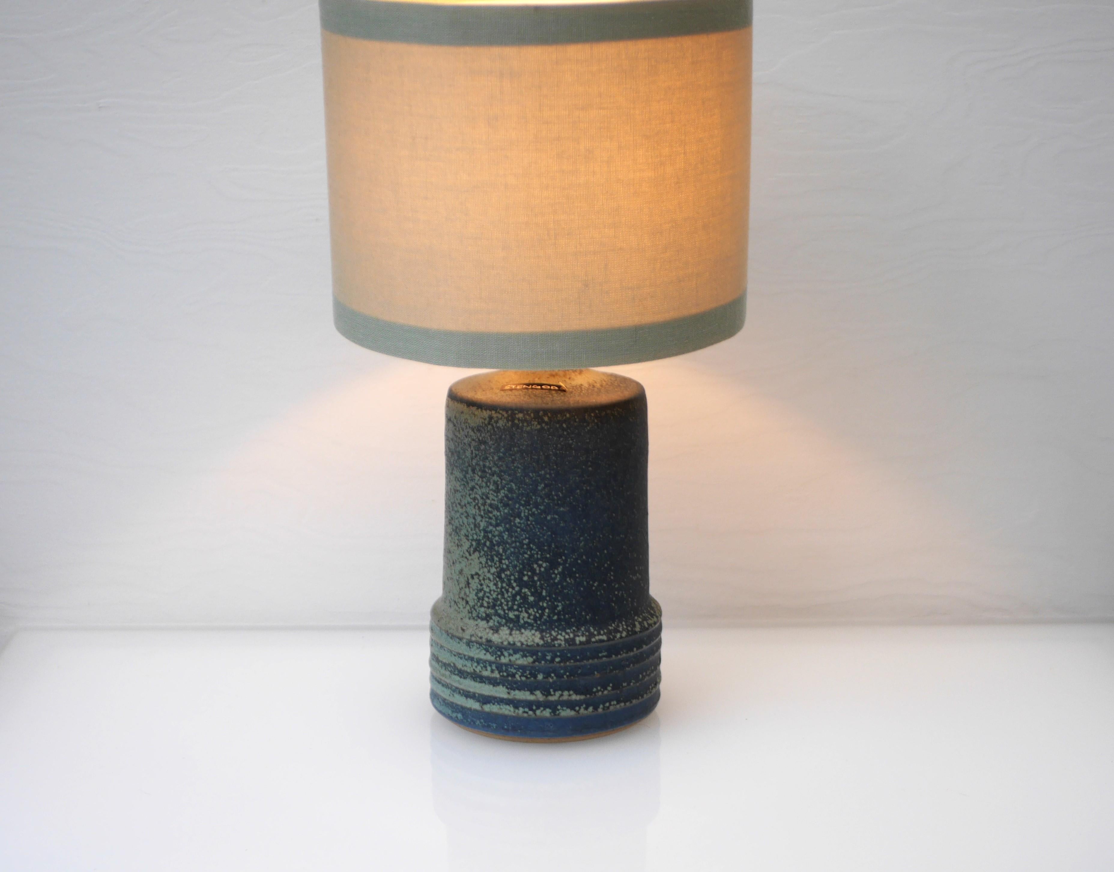 Swedish Mid-century modern pottery table lamp made by Rolf Palm, Sweden.  For Sale