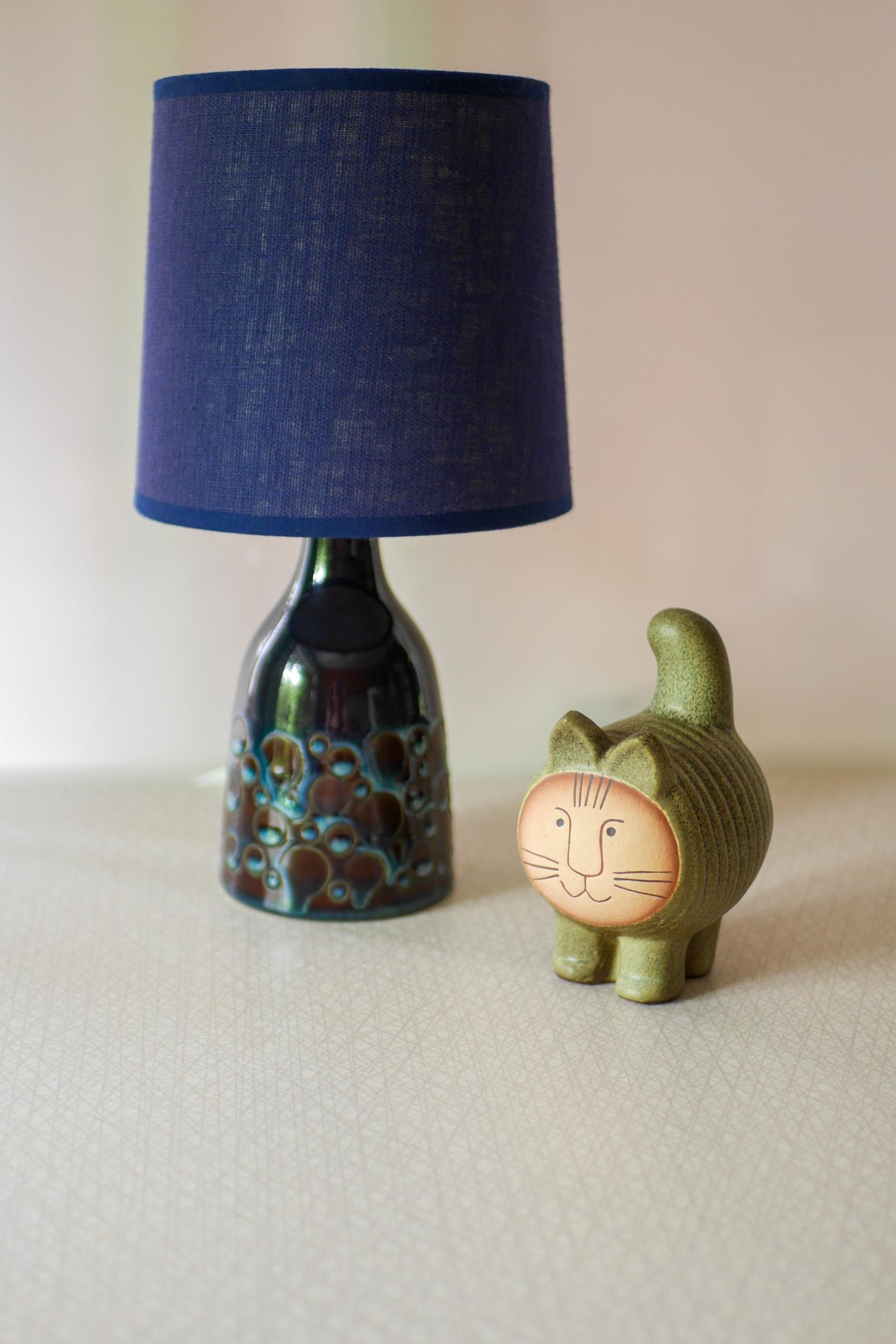 Lampada da tavolo in ceramica moderna di metà secolo con 