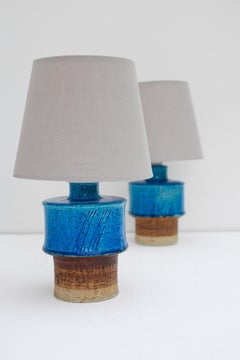 Lampes de table en céramique de style « mid-century modern » signées Inger Persson Rörstrand, Suède