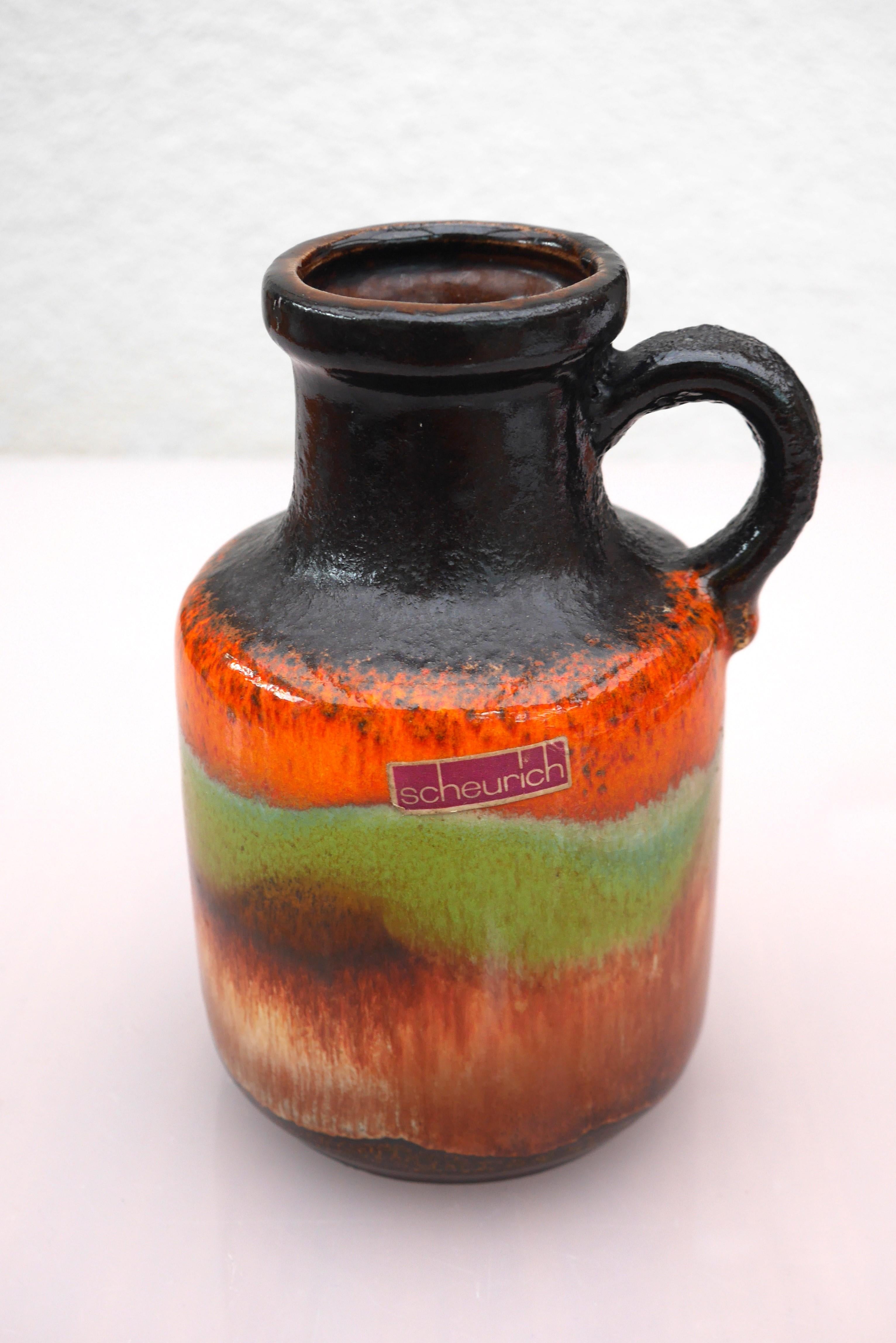 Glazed Mid-century modern pottery vase by Scheurich, West Germany, 1970s