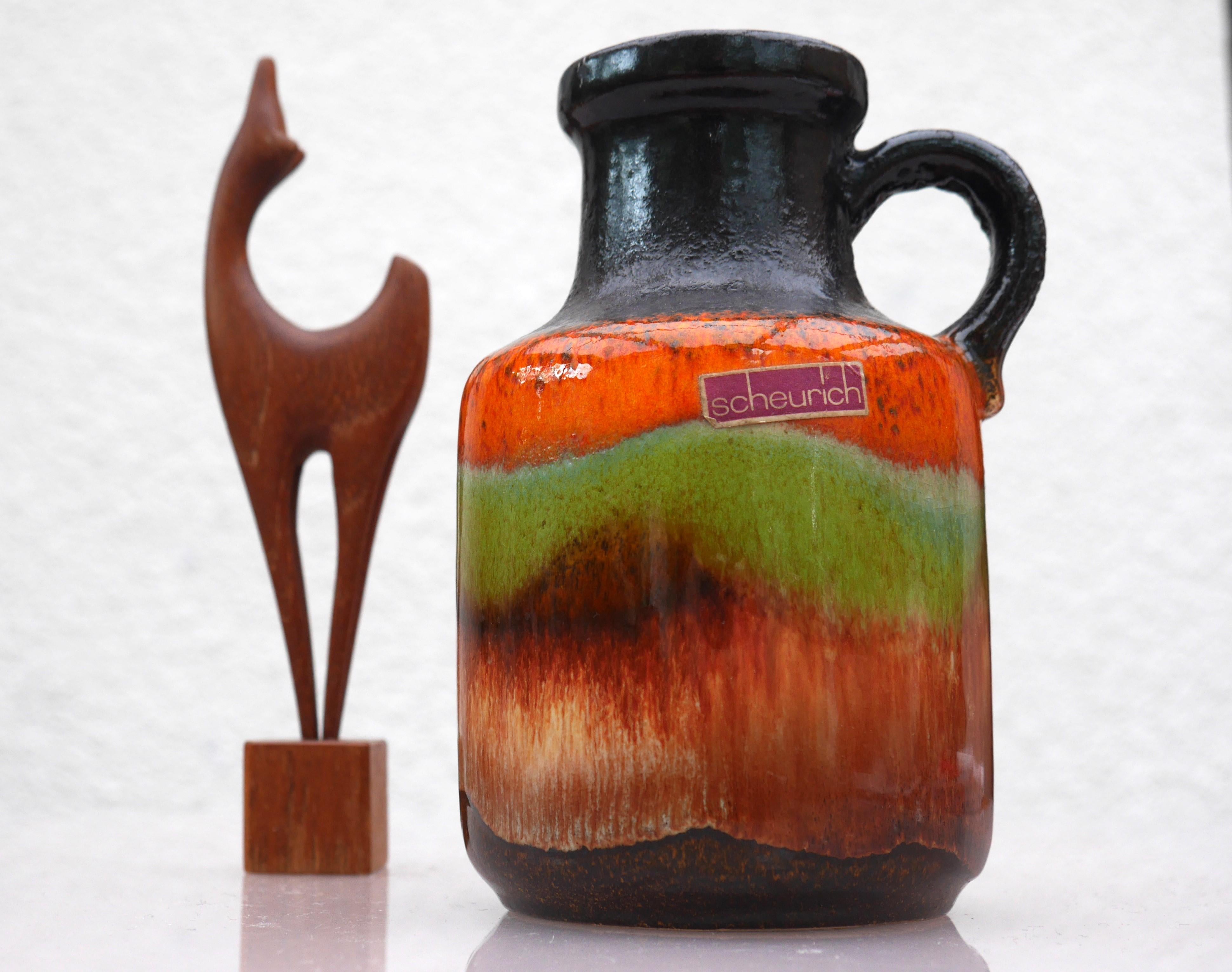 Mid-century modern pottery vase by Scheurich, West Germany, 1970s 1