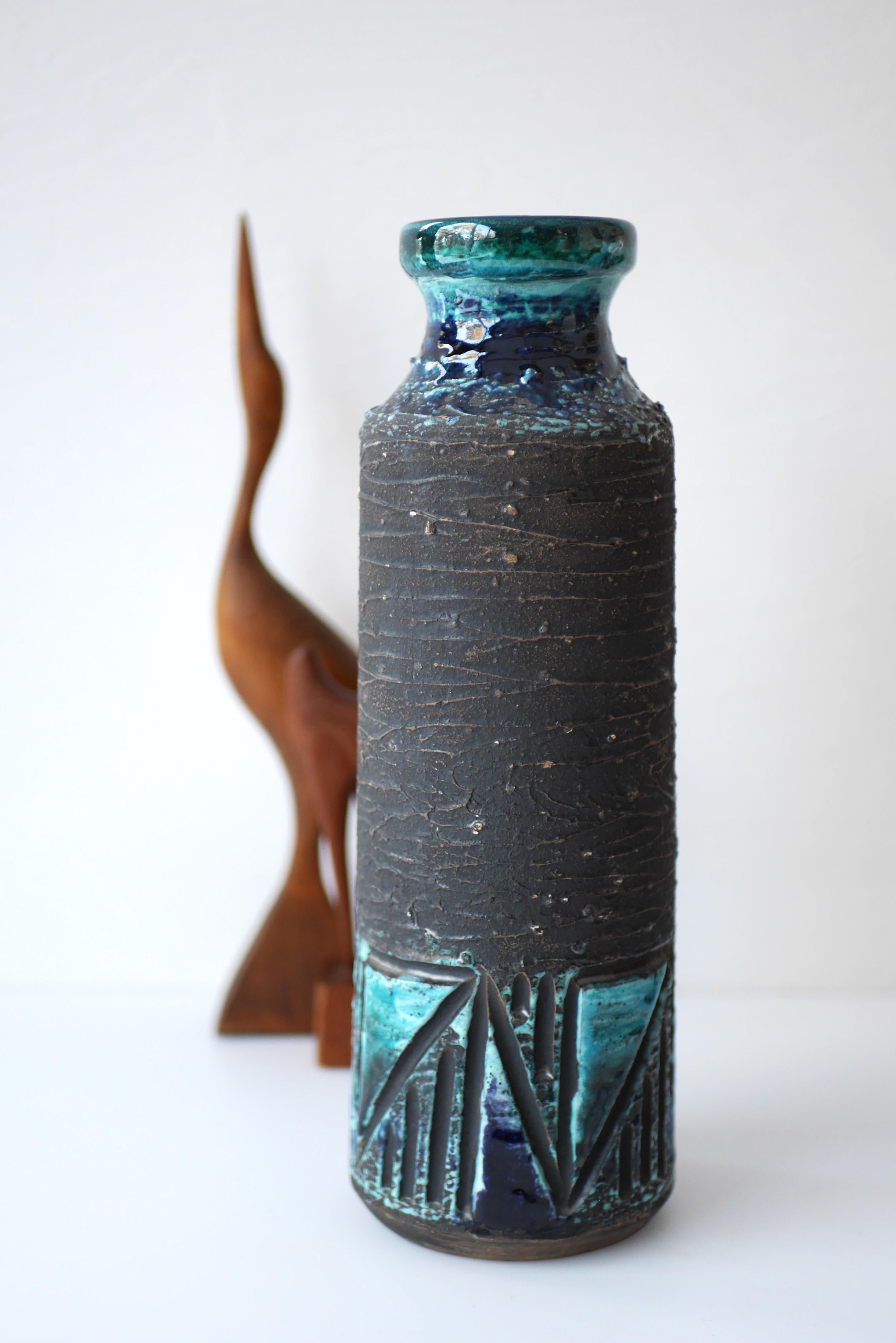 Hand-Crafted Mid-century modern pottery vase from Tilgmans, Sweden  For Sale