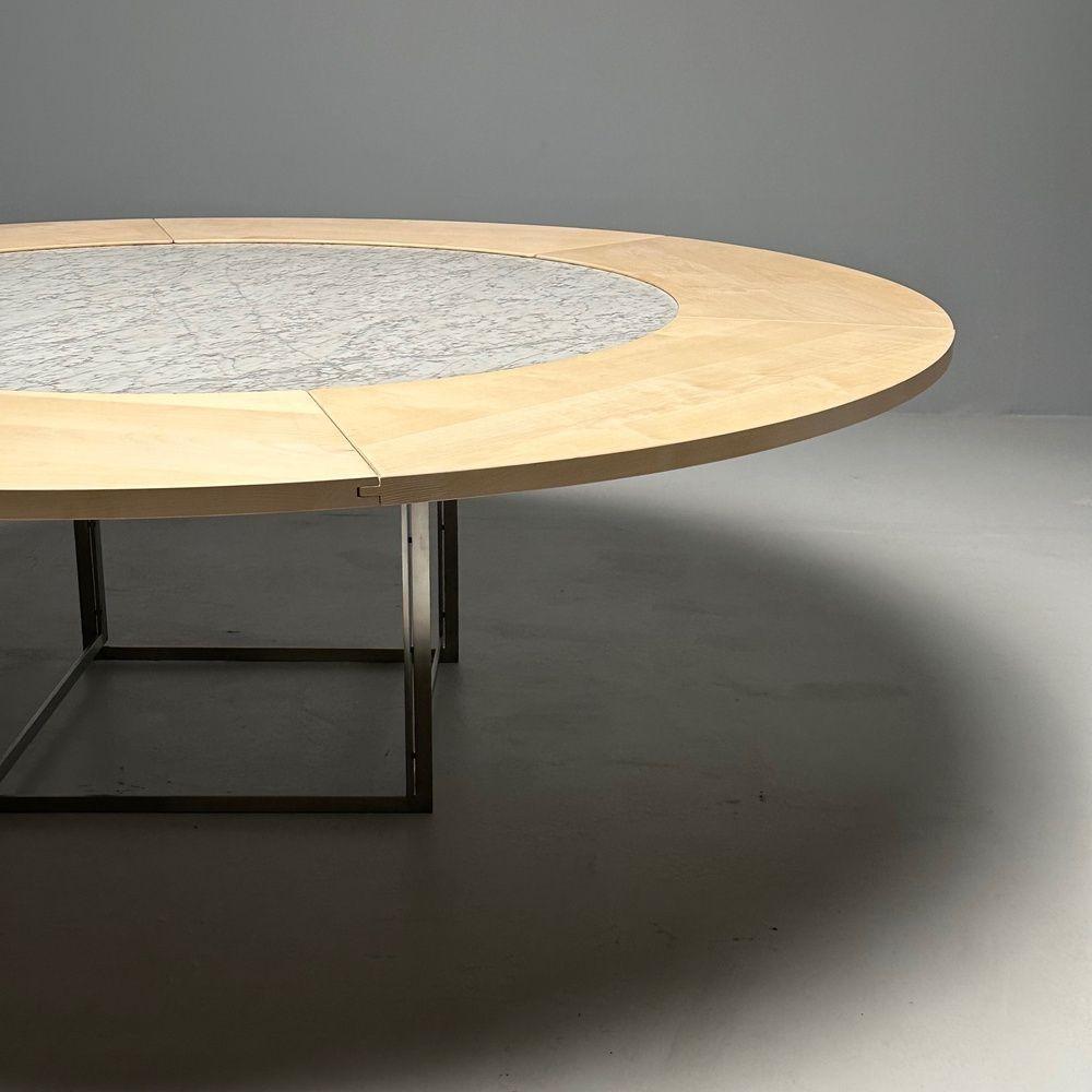 Table de salle à manger PK-54 mi-siècle moderne Poul Kjaerholm, marbre, érable, acier, 2011 en vente 3