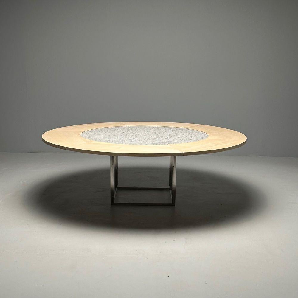 Table de salle à manger PK-54 mi-siècle moderne Poul Kjaerholm, marbre, érable, acier, 2011 Abîmé - En vente à Stamford, CT