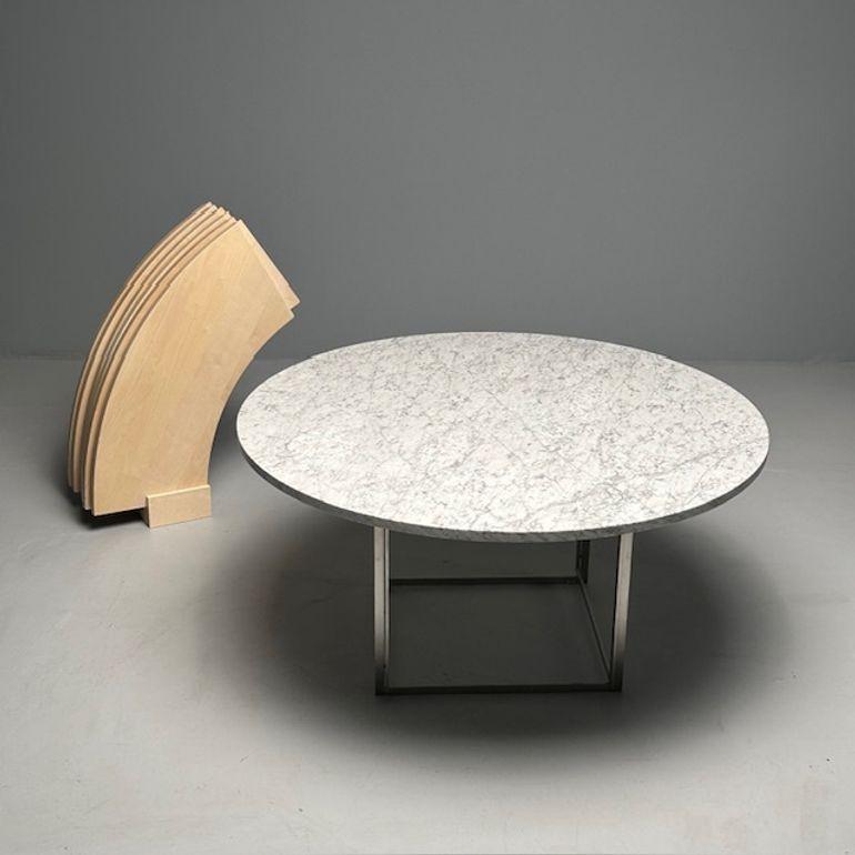Metal Poul Kjaerholm Mid-Century Modern PK-54 Dining Table, Marble, Maple, Steel, 2011 For Sale